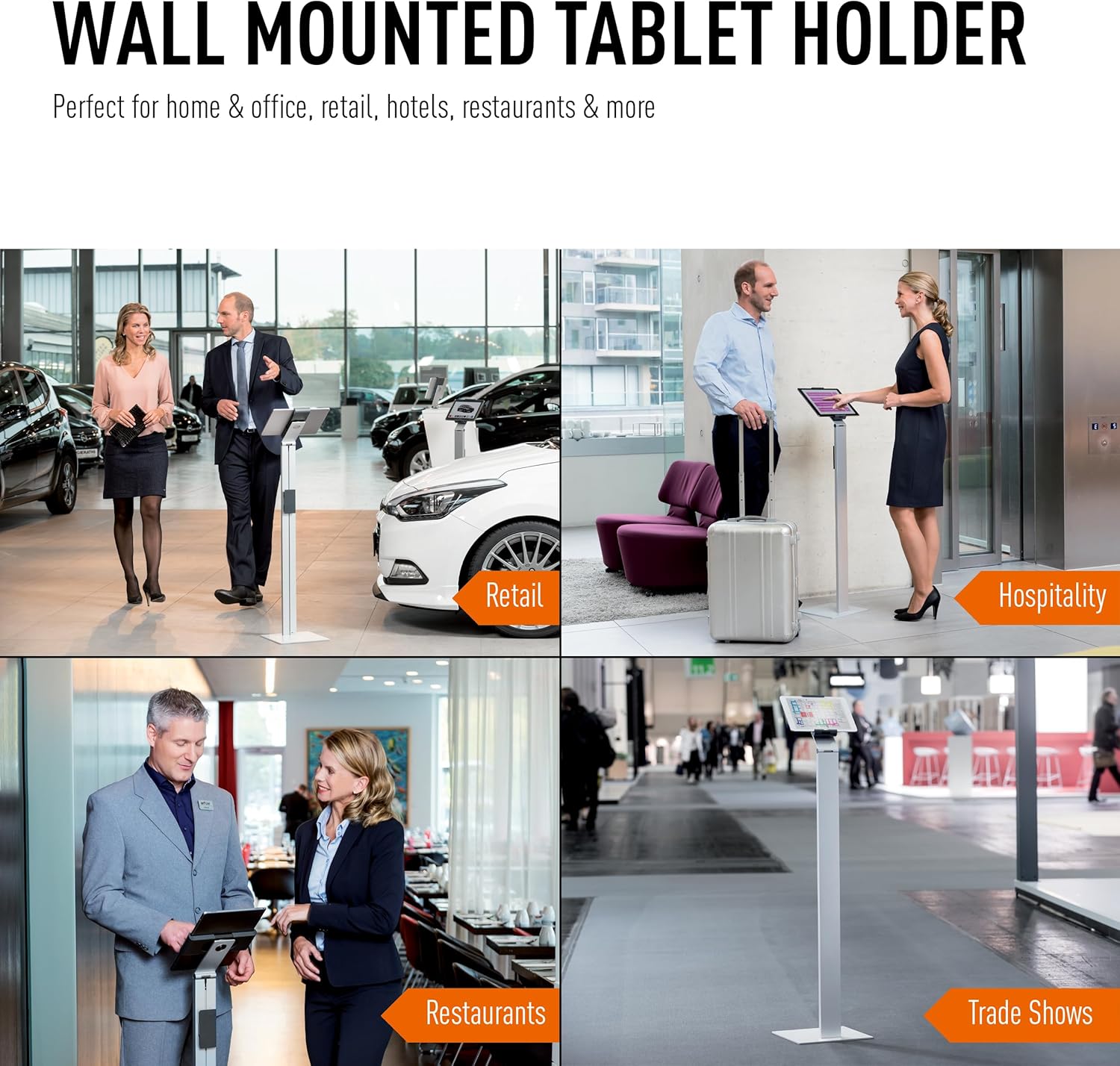 Silver Adjustable Floor Stand for Tablets 7-13 Inches