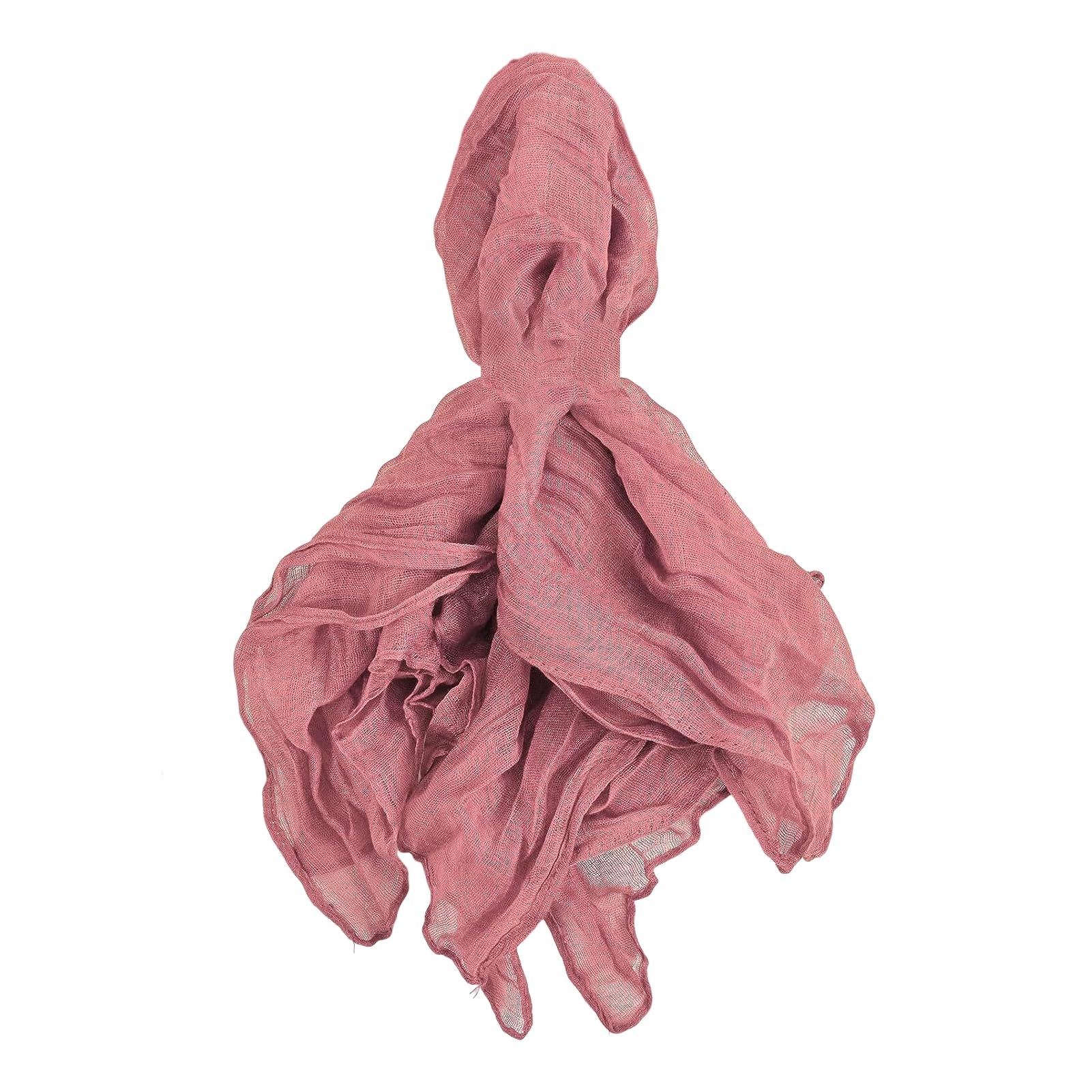 Cheesecloth Napkins 20x20 Inches, Set of Washable Rustic Gauze Dinner Napkins with Wrinkled Texture, Bohemian Cloth Napkin for Wedding Party Bridal Shower Table Decor Pink