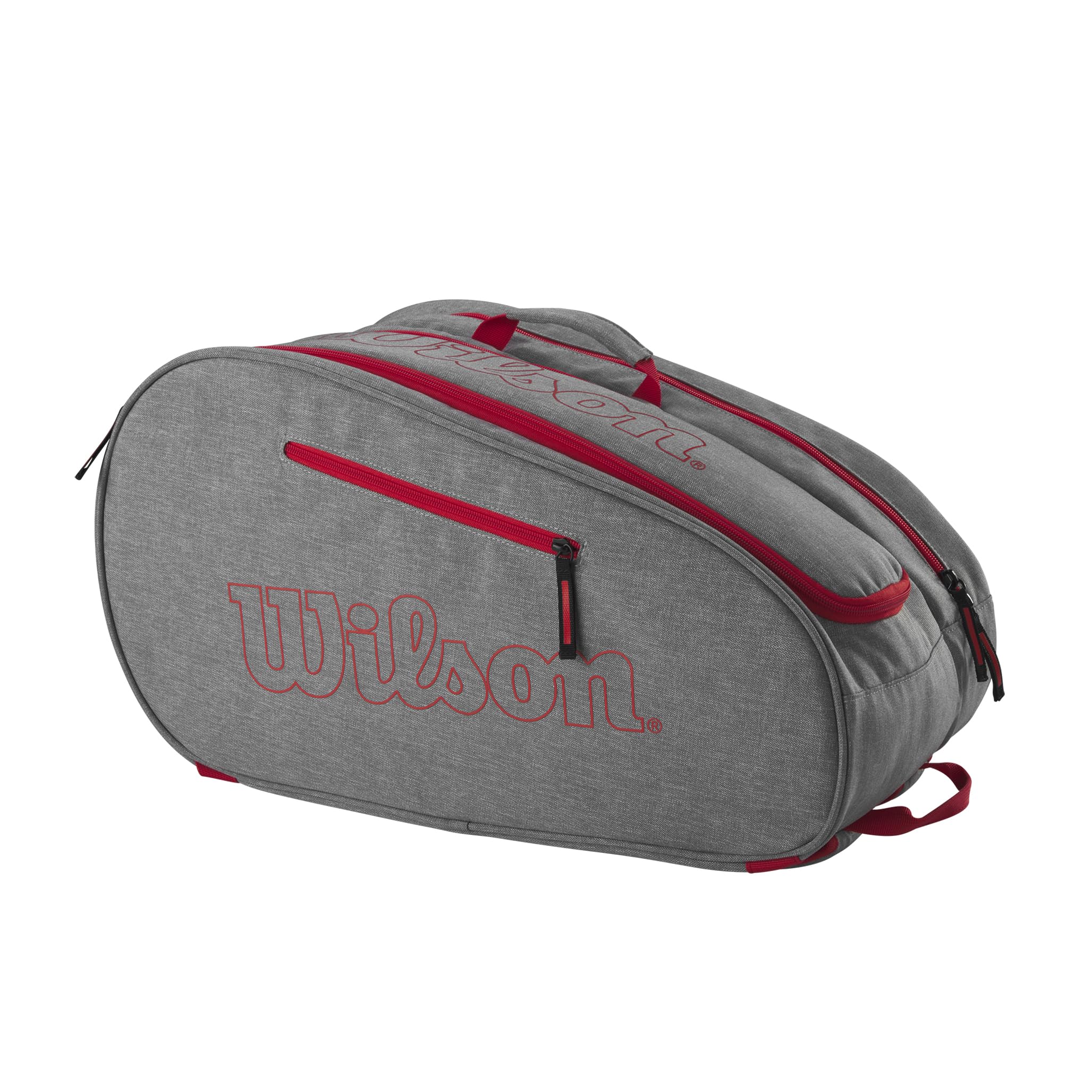 Wilson Padel Team Bag, Holds up to 4 Rackets, Grey/Red