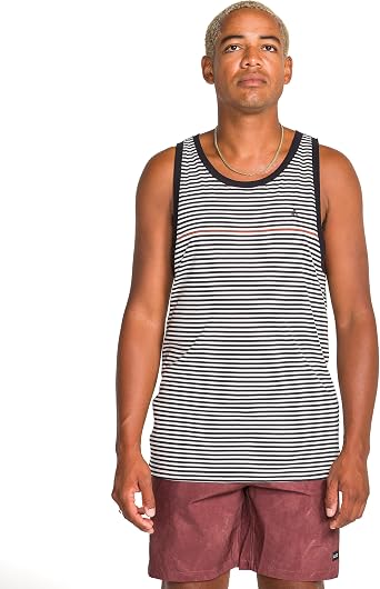 Volcom Mens Sylvan Striped Tank Top Soft Cotton Sleeveless Shirt with Yarn-dye Stripe Pattern