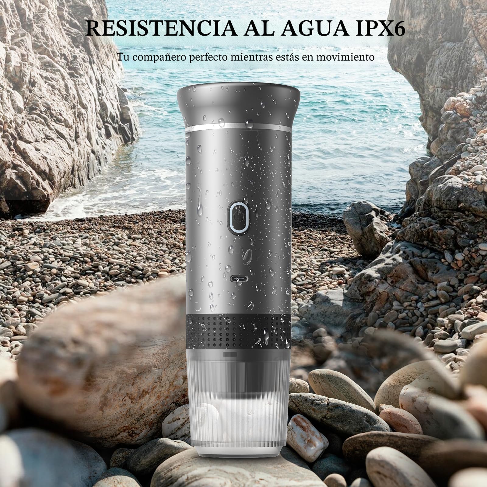Vunzo Máquina de café espresso eléctrica portátil, maquina cafe capsulas portable, cafetera portatil capsulas autocalentable para USB-C