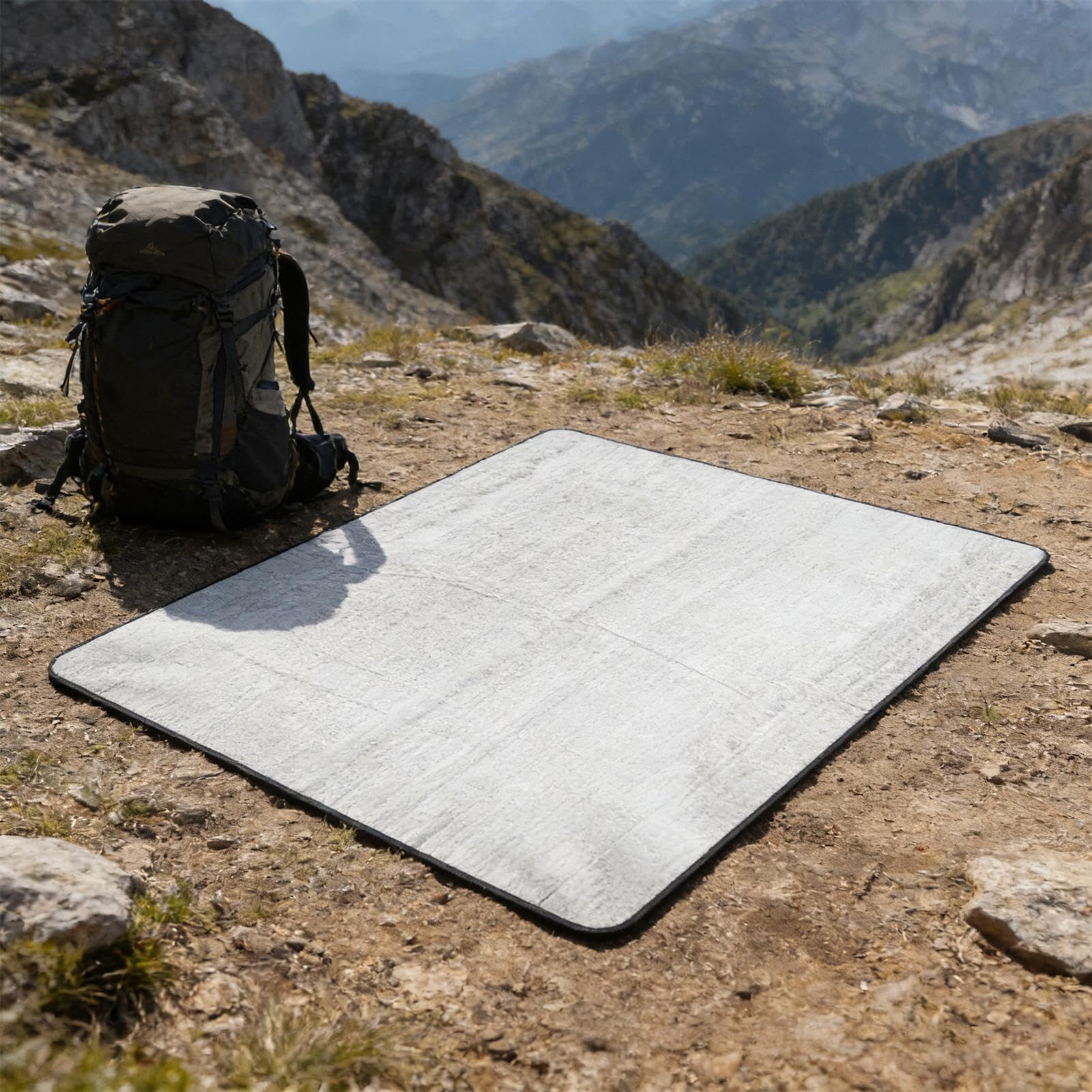 Mata kempingowa z pianki aluminiowej - 200 x 200 cm szeroka izolowana - mata kempingowa - dla obozowiczów, turystów, kobiet, podróży z plecakiem, plaży, domu,