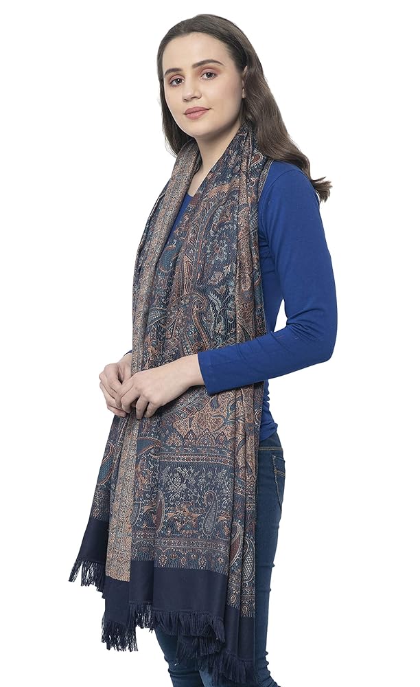 小物 paisley pattern long stole Weavers Villa Women's Faux Pashmina Silk Paisley Design