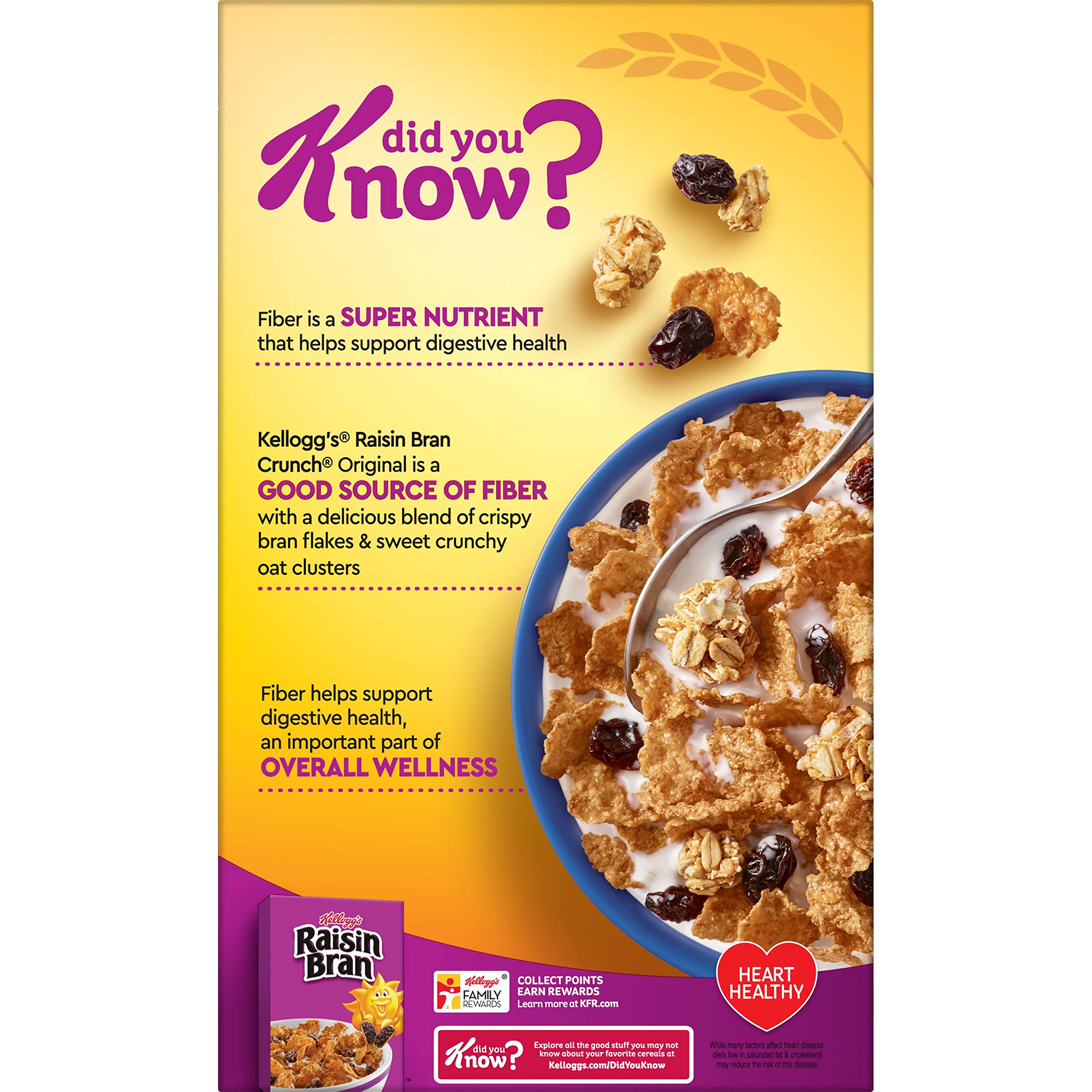 Buy Kellogg's Raisin Bran Crunch Breakfast Cereal, Fiber Cereal, Made