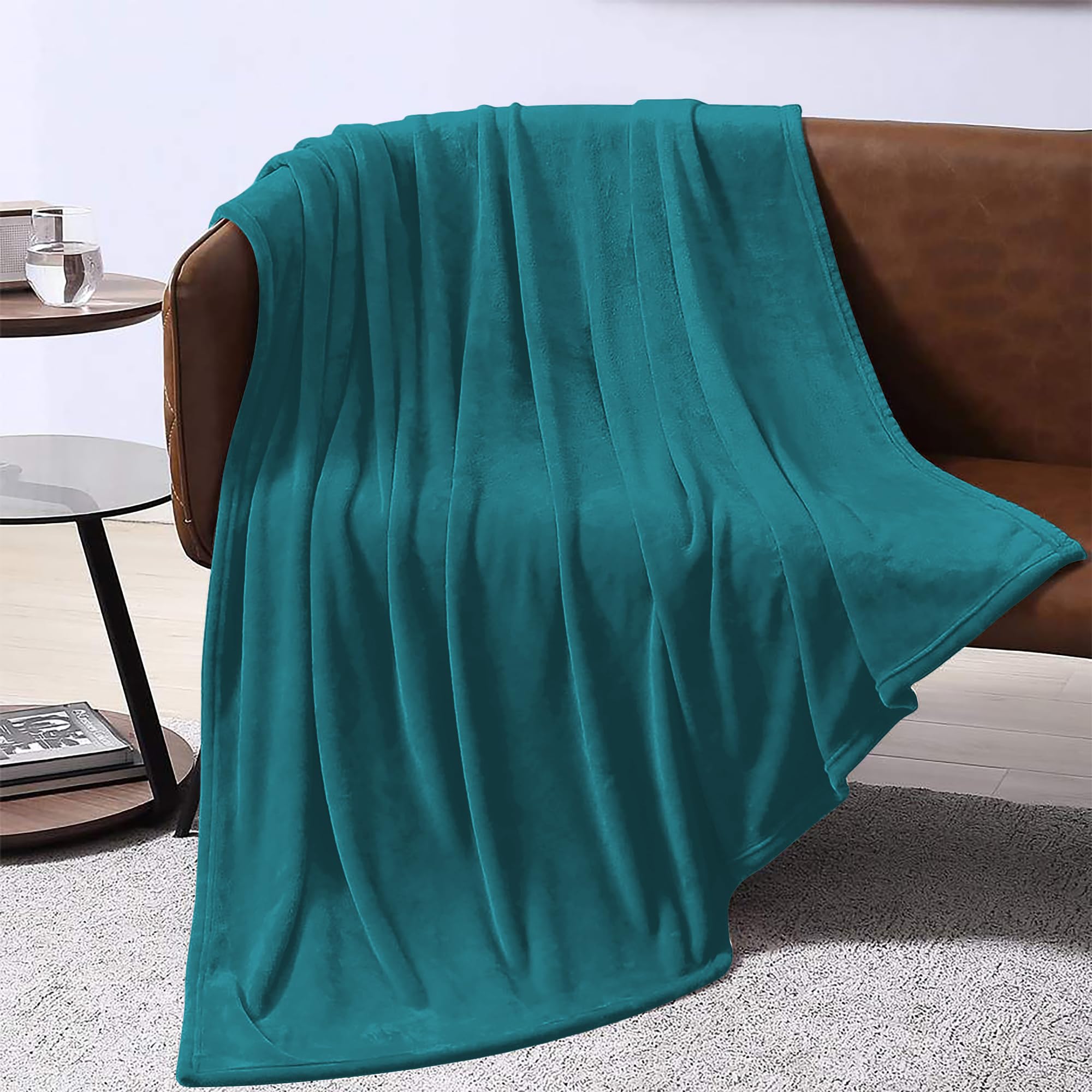 IlGruppone Coperta Plaid Tinta Unita Pile Morbida Calda 210Gr/Mq Flanella di Microfibra Letto Copertina Divano Vellutata Invernale Singolo Matrimoniale - 1 Piazza 140x190Cm - Petrolio