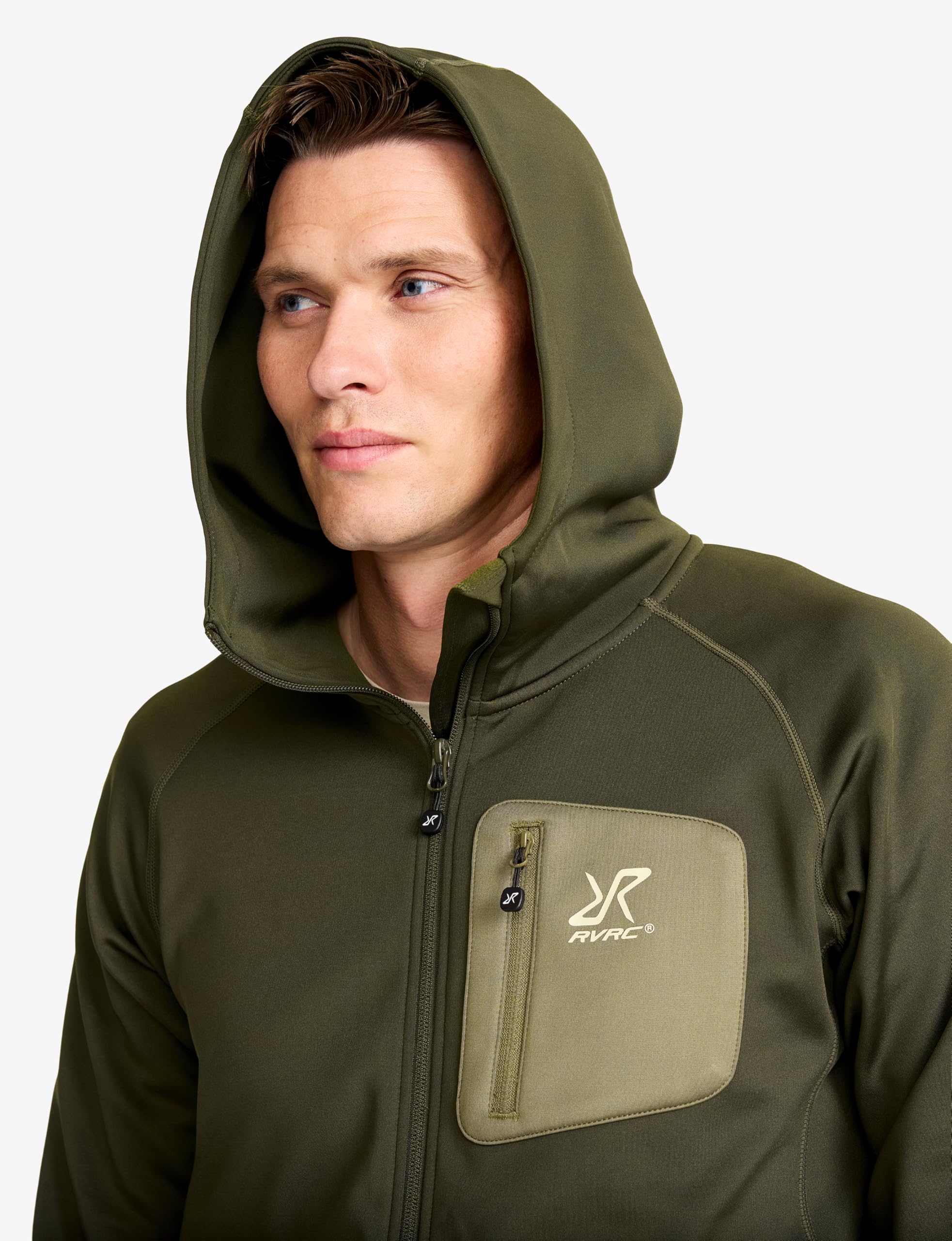 RevolutionRace Evolution Stretch Fleece Hoodie für Herren, Zip Hoodie für Wandern und Outdoor-Aktivitäten