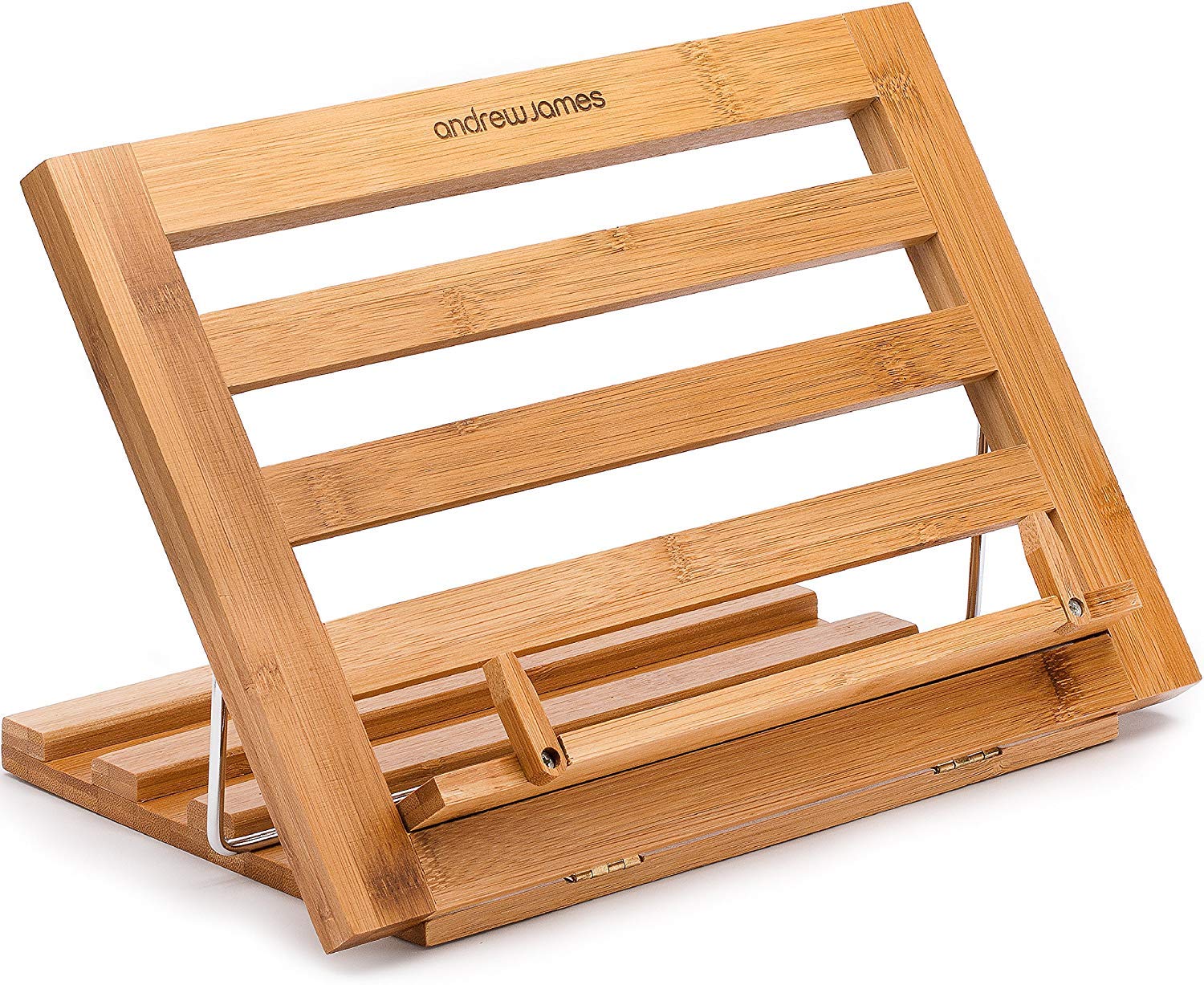 Buy Andrew James Cookbook Stand Adjustable Recipe Holder Sturdy Wooden Reading Display Table