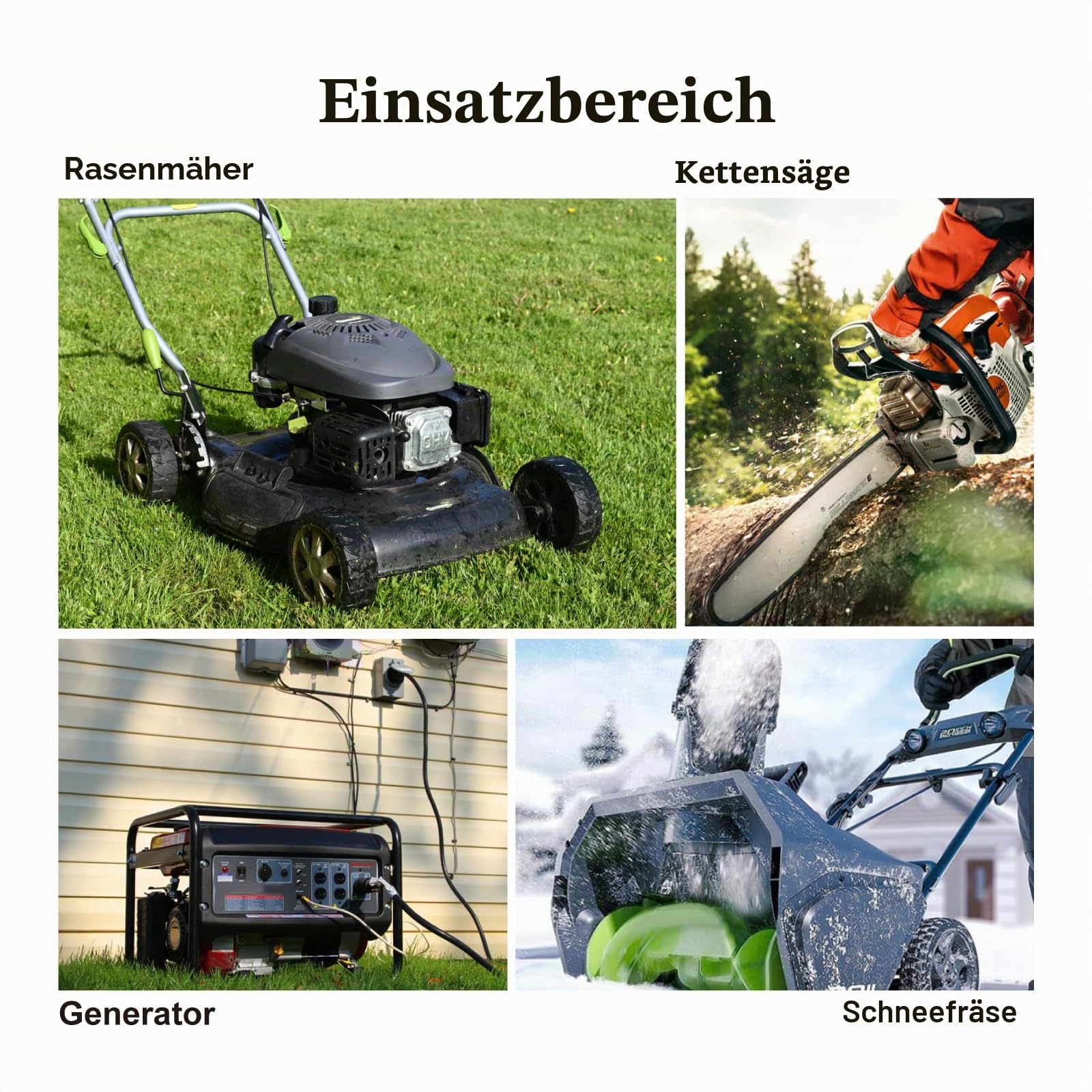 Jayron LCD Digital Benzin Induktiver Drehzahlmesser Wasserdicht für Motorrad Motocross Rasenmäher Schneefräse Generator Roller Kettensäge