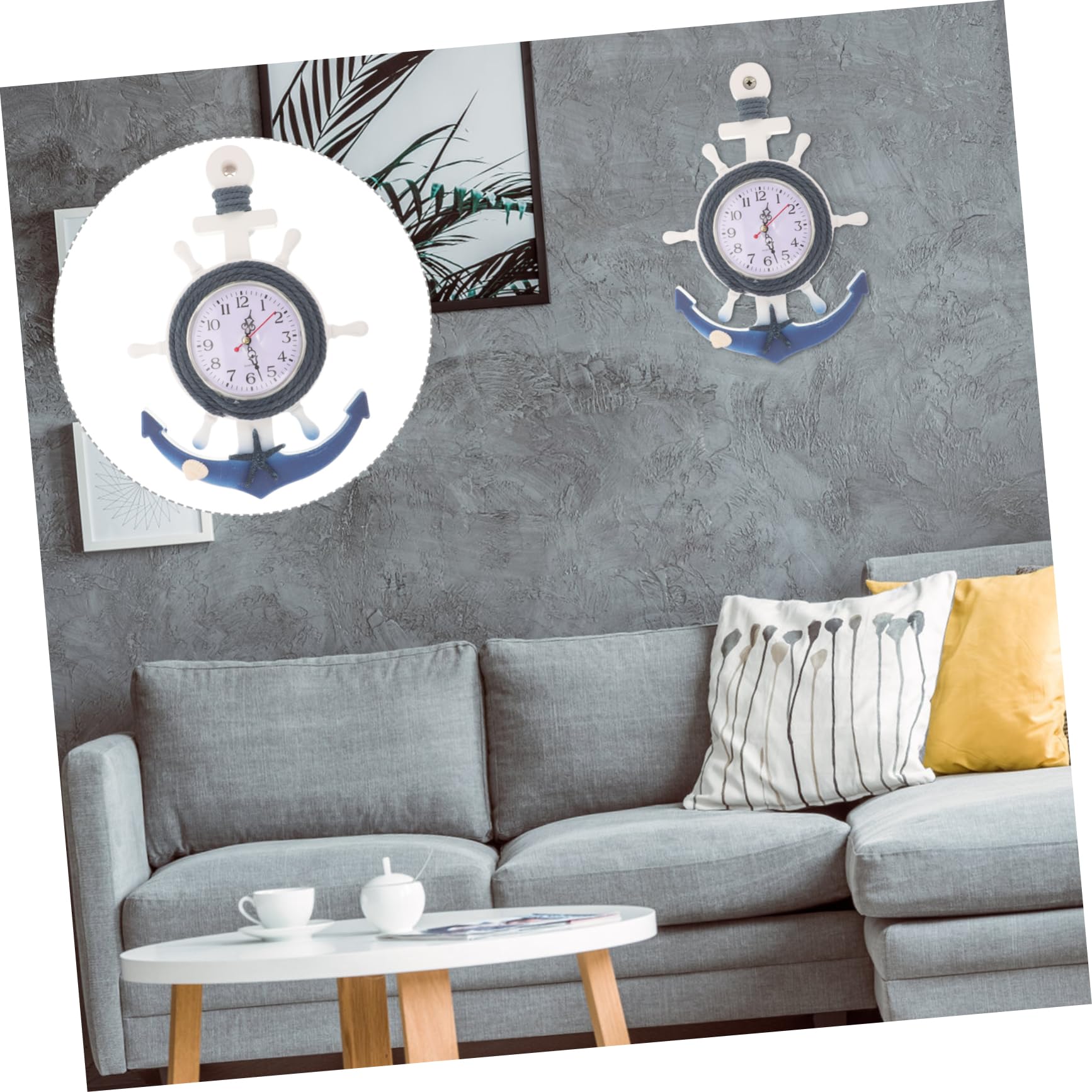 Veemoon Orologio da Parete Stile Mare Ancora Nave Decorativo