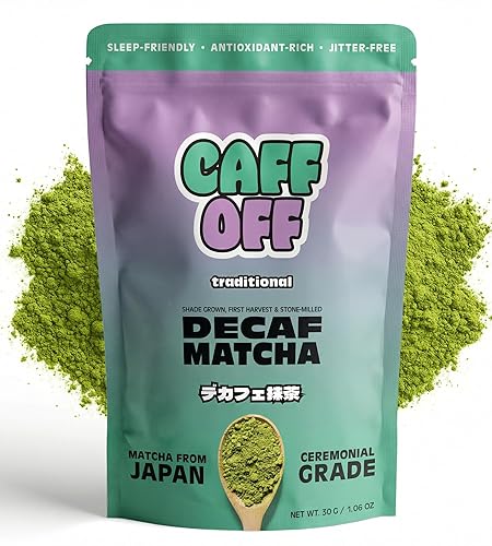 Miniatura 13 de Polvo de té matcha verde descafeinado de Japón - 15 bolsitas (2 g cada una / 30 g en total) - Grado ceremonial - Descafeinado naturalmente sin usar