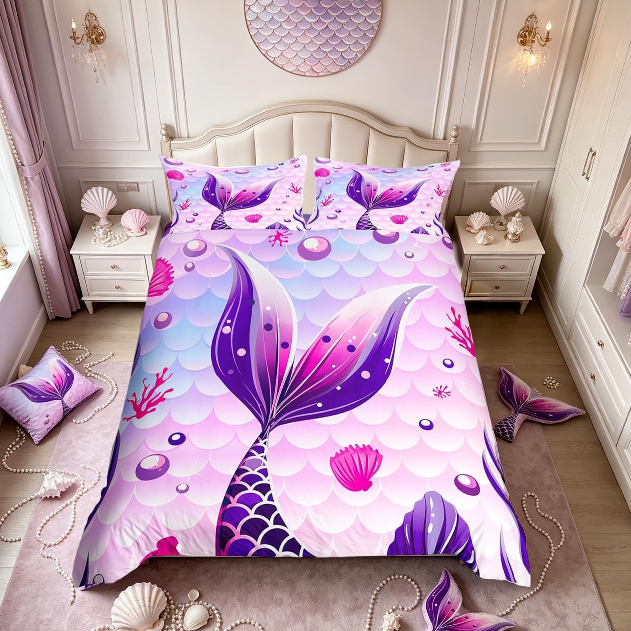 Housse de couette océan bleue et parure de lit 3 pièces pour enfant