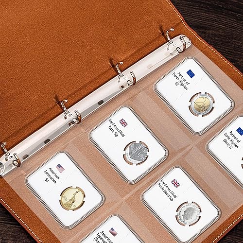 Vista 7 de Páginas de bolsillo para monedas: bolsillo estándar de 9 agujeros para monedas, fundas de recogida para monedas, 10 hojas serie CS03