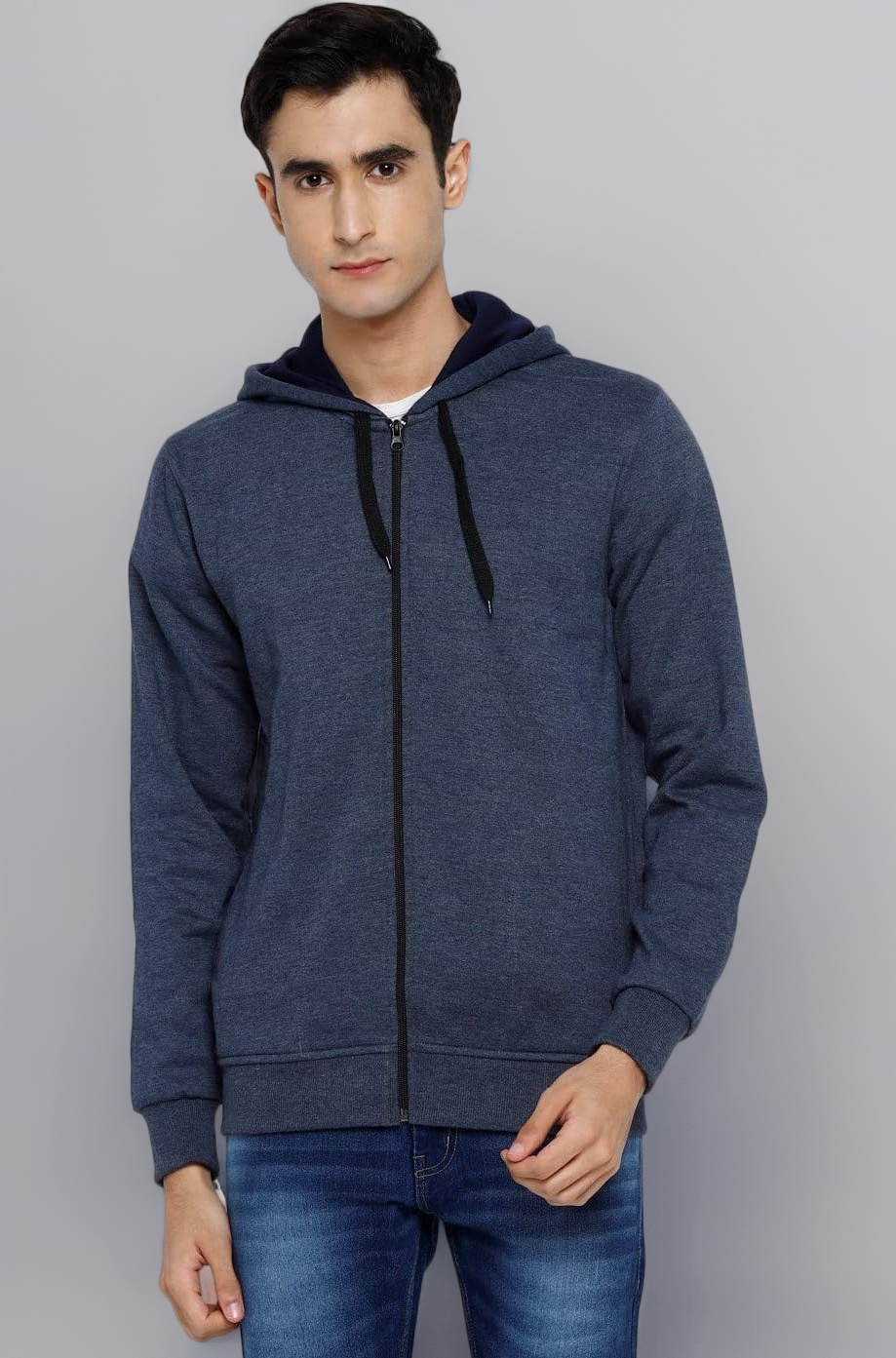 Alan Jones Clothing Men’s Solid Zipper Hooded Sweatshirt | Ribbed Hem, Lined Hood, Side Pockets, Durable Zip | Multiple Colors