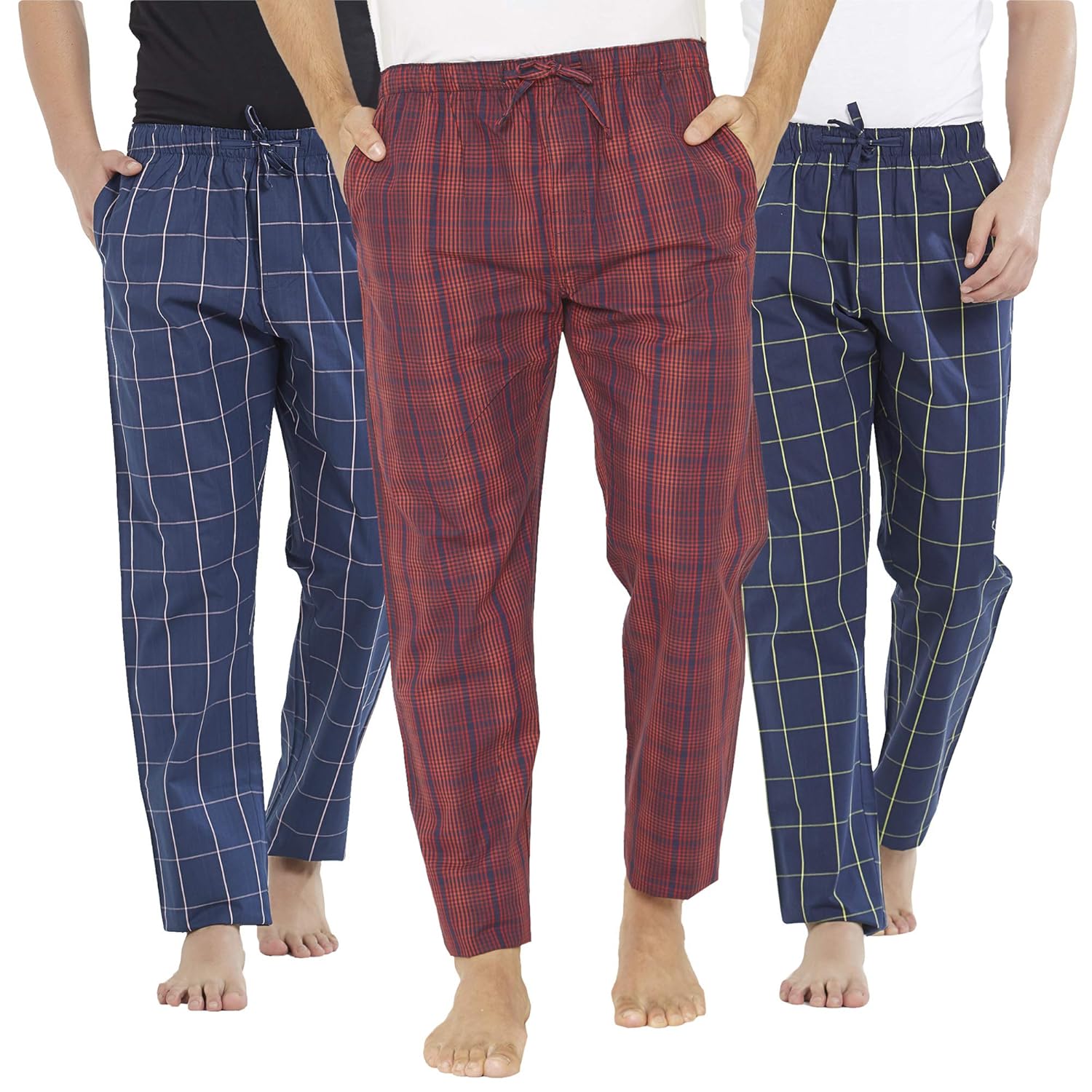 XYXX Men’s Super Combed Cotton Checkered Pyjamas | Elasticated Waist & Drawstring | Comfortable Checkmate Loungewear for Men XYXX Men’s Super Combed Cotton Checkered Pyjamas | Elasticated Waist & Drawstring | Comfortable Checkmate Loungewear for Men