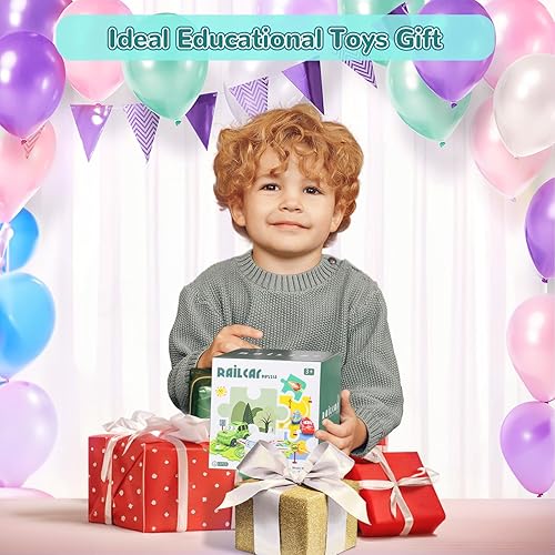 Miniatura 6 de Juego de rompecabezas de coche de pista, rompecabezas de piso de plástico para niños de 3 a 5 años con vehículos, rompecabezas de carrito eléctrico,