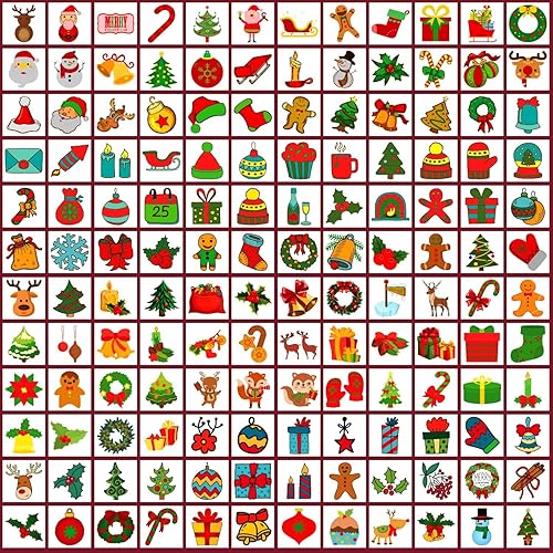 Miniatura 4 de Partywind 408 tatuajes temporales de Navidad envueltos individualmente para calcetines de niños, decoraciones de Navidad, suministros de fiesta,