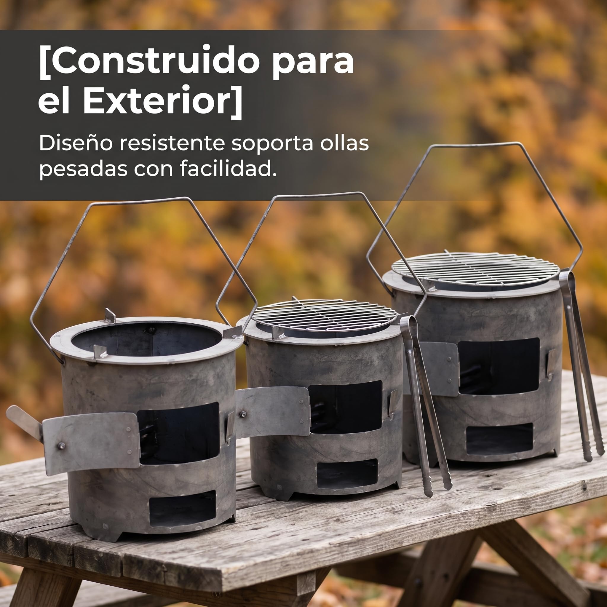 Fornello da Campeggio Portatile per Esterni, Stufa e Carbone per Campeggio Outdoor, style to 1