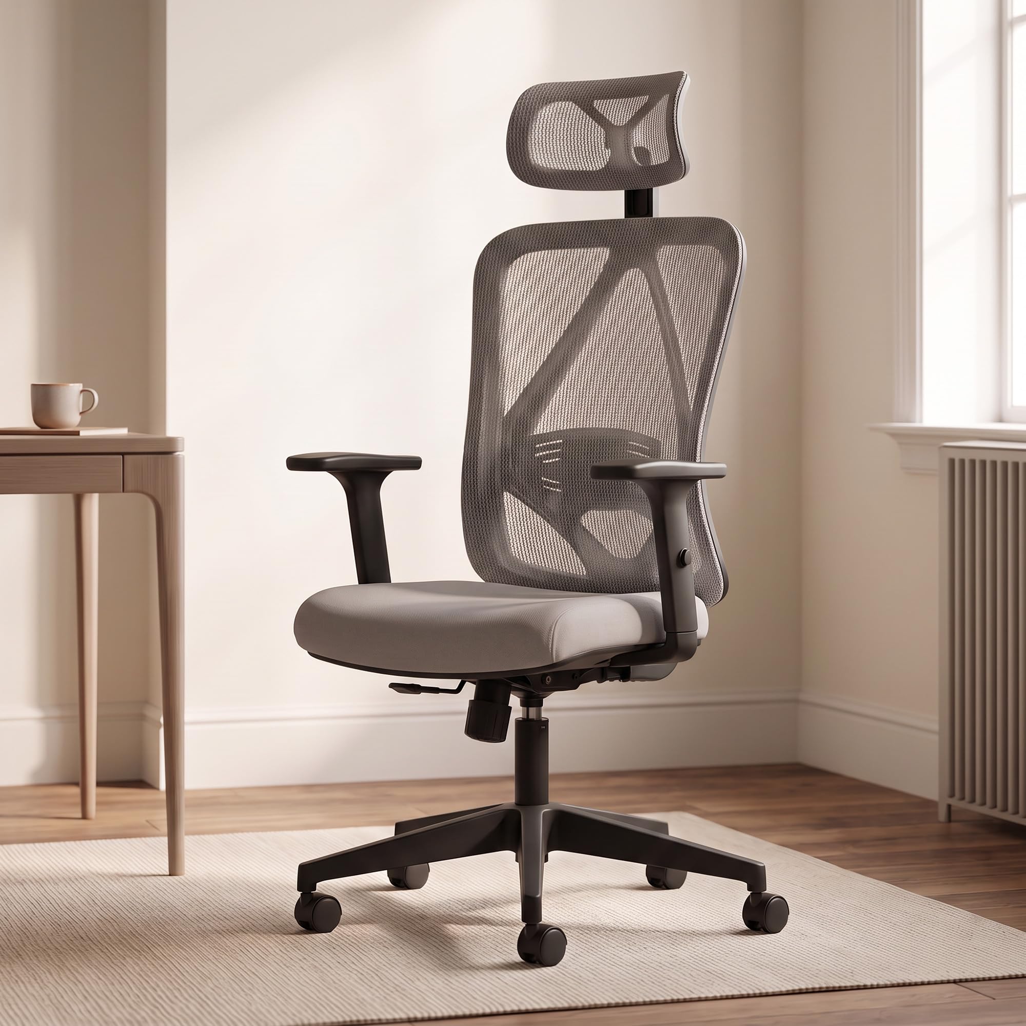 DROGO Ergonaut Ergonomic Office Chair for Work from Home | Computer Chair with 2D Headrest, Armrests & Adjustable Lumbar S...