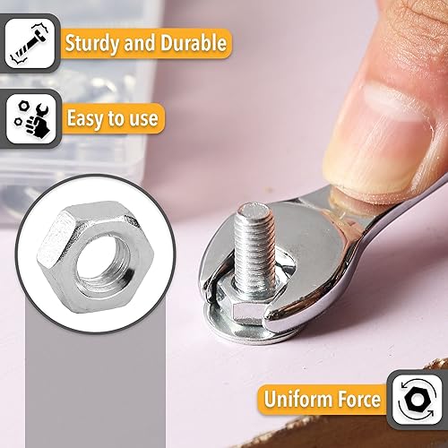 Vista 4 de Mr. Pen - Kit surtido de pernos, tuercas y arandelas, 113 piezas, tuercas y pernos surtidos, kit de arandela plateado