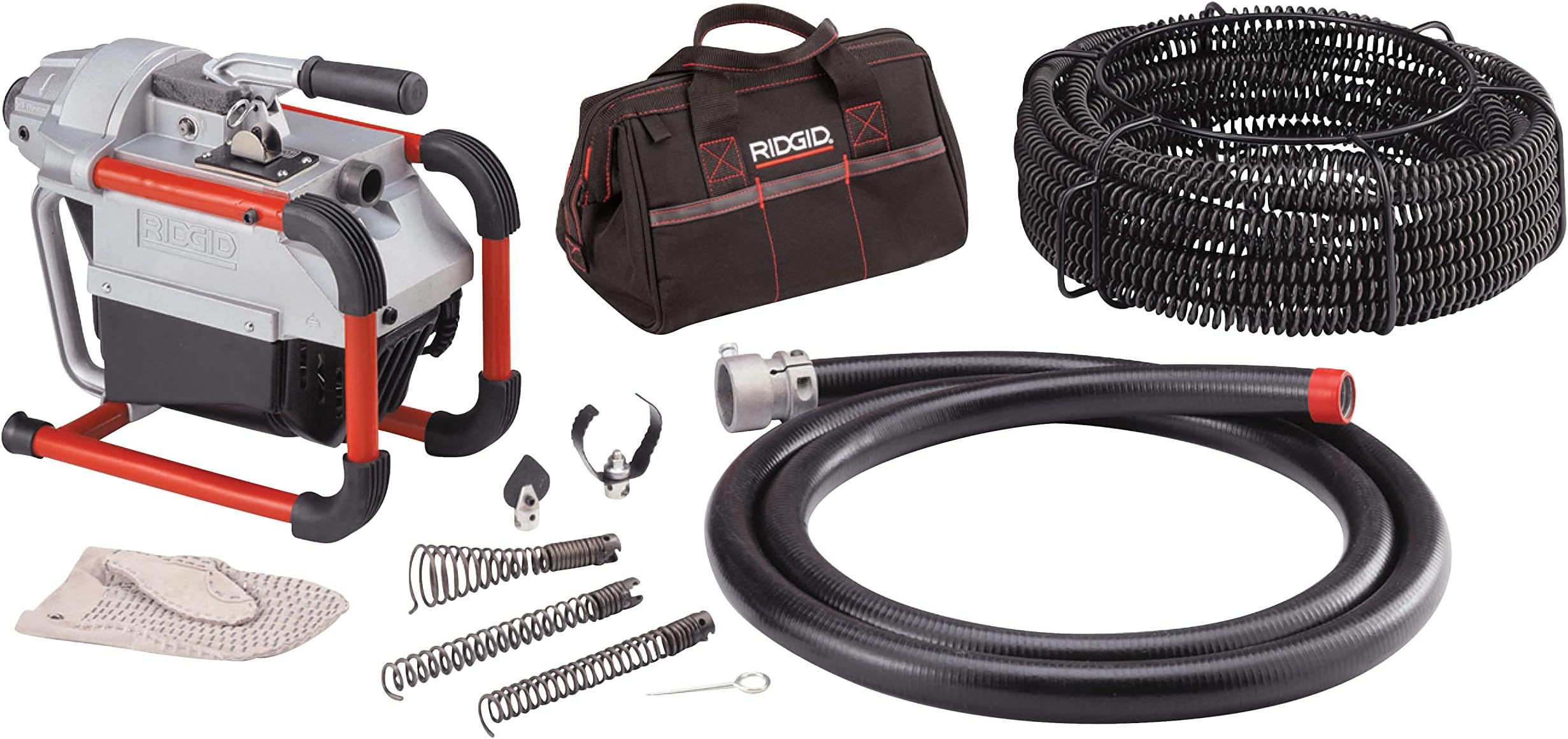 66497 K-60SP-SE Sectional Machine, Sectional Sewer Machine with A-61 Auger Tool Kit and A-62 Drain Cable Kit, Drain Cleaner Machine