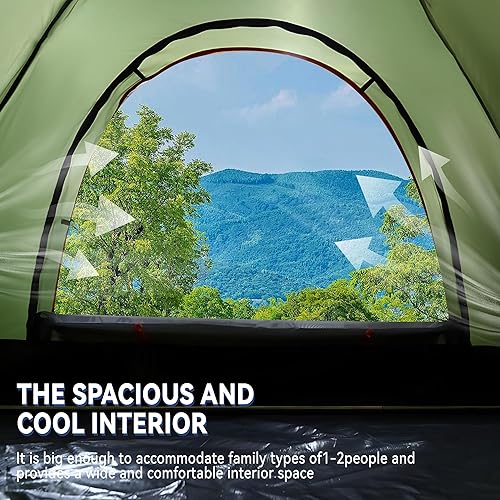 Miniatura 7 de Tiendas de campaña para 1/2/3/4 personas, impermeables y resistentes al viento, tienda de campaña familiar, tienda de campaña ligera y portátil para