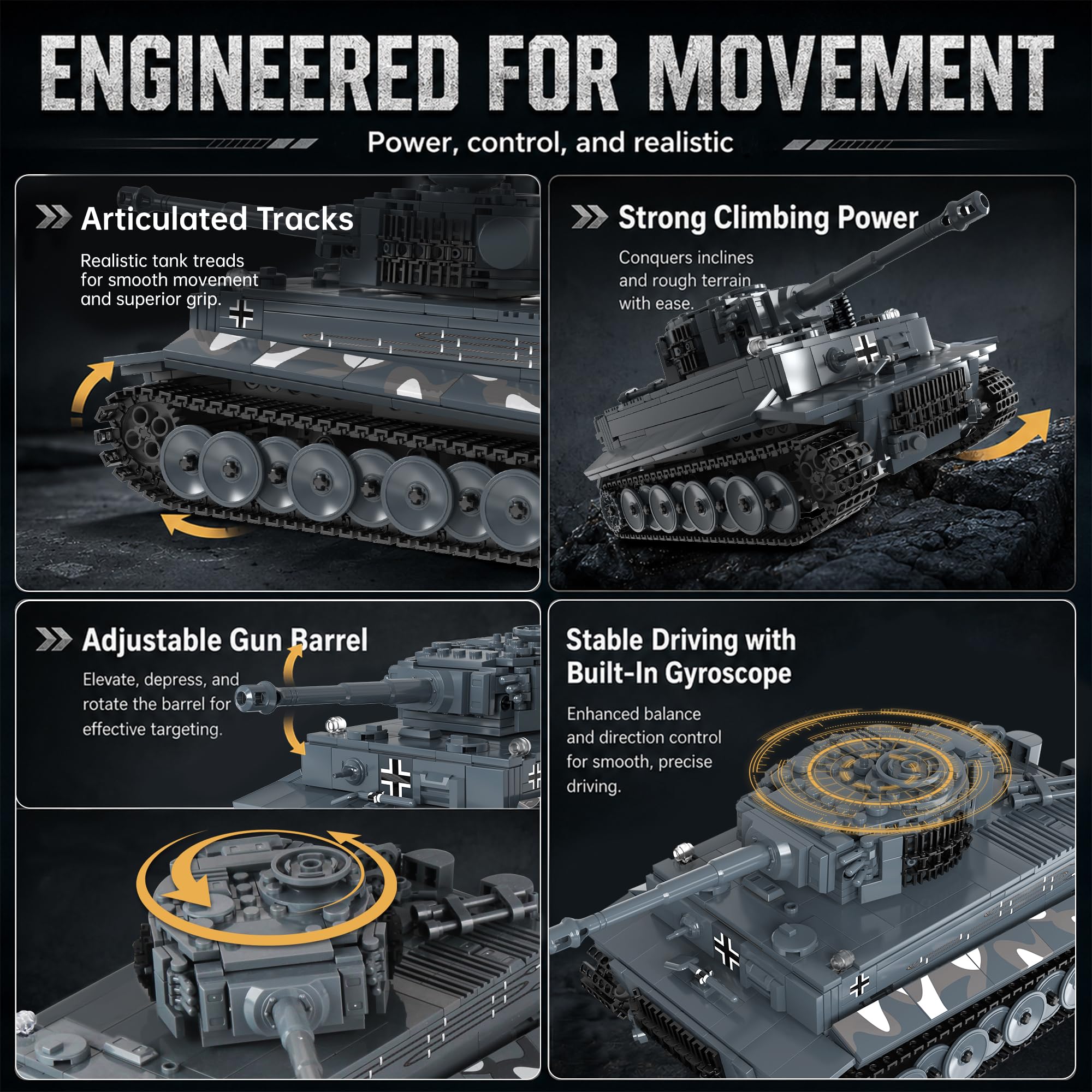 JMBricklayer Technic Kit de Construction de Tank pour Adultes, 61514 Tank Anti-aérien Guépard Briques de Serrage, Technique Tank Jouet modèle de Construction pour Les garçons de 10 JMBricklayer Technic Kit de Construction de Tank pour Adultes, 61514 Tank Anti-aérien Guépard Briques de Serrage, Technique Tank Jouet modèle de Construction pour Les garçons de 10