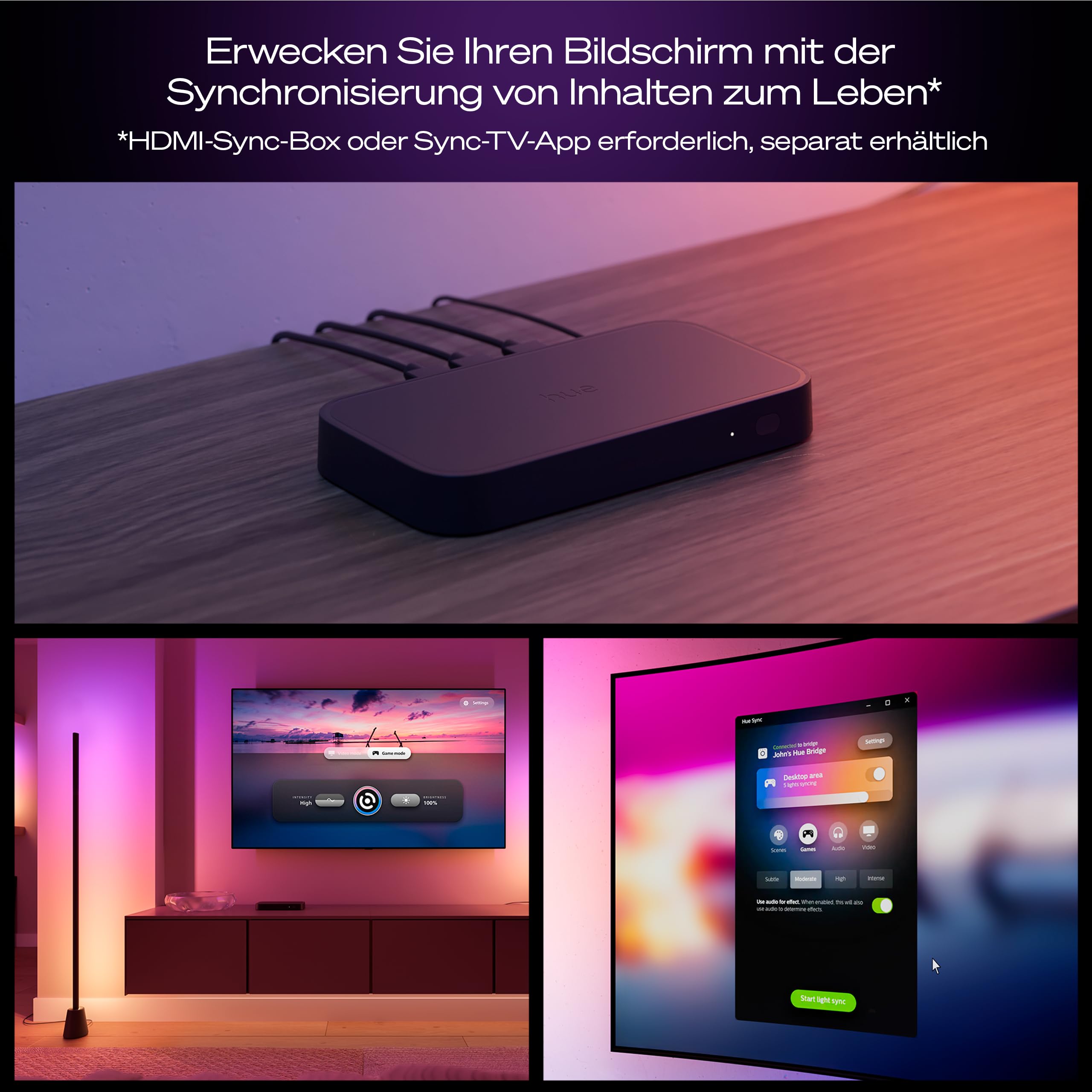 Philips Hue Play Stehleuchte RGBWWIC LED 122 cm Smart Lighting Alexa Google Home Apple Home