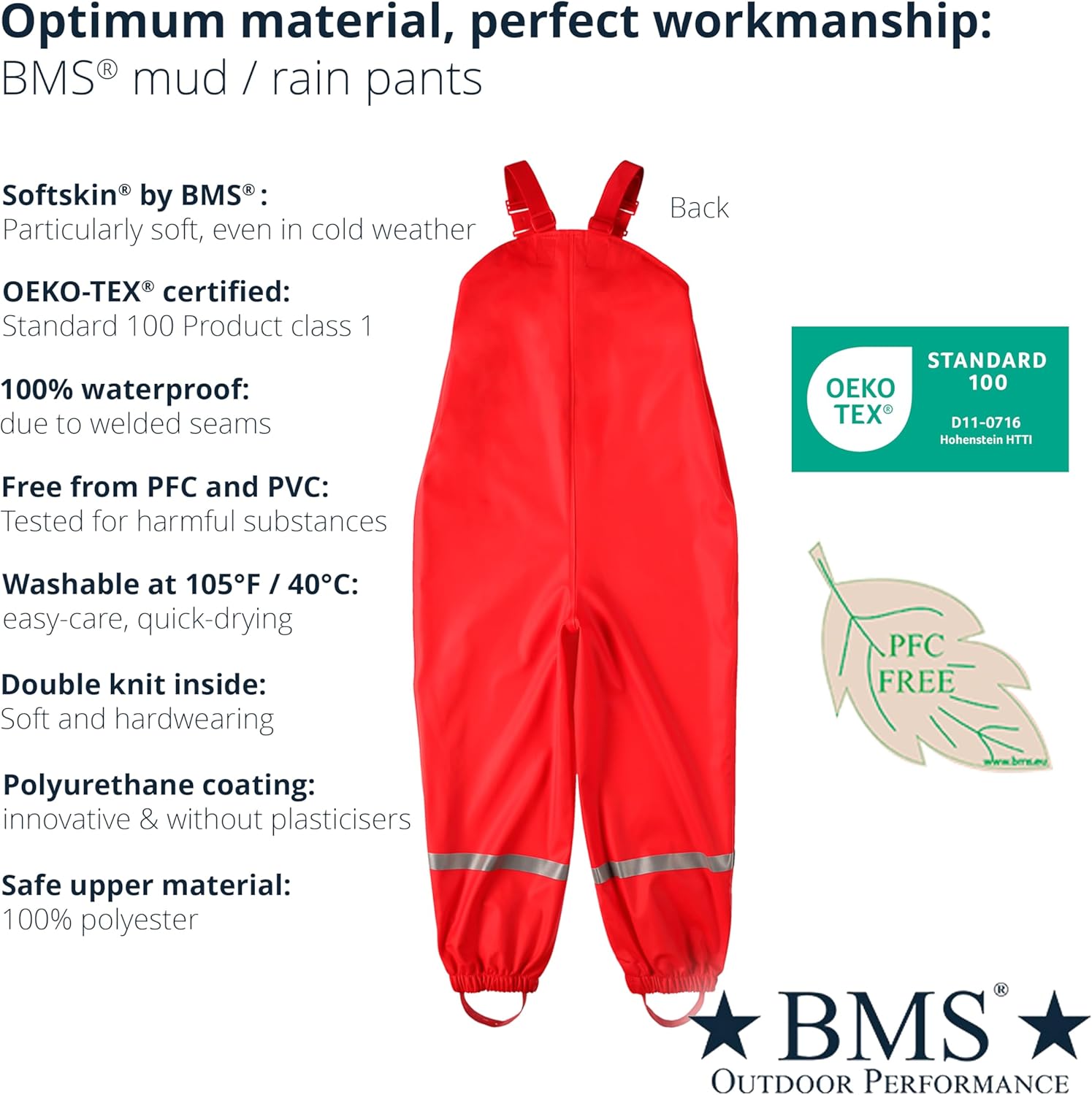 BMS® rain Pants for Children, mud Pants, 100% Waterproof, Skin-Friendly and softskin, Oeko-Tex, Durable for Girls and Boys - Image 5