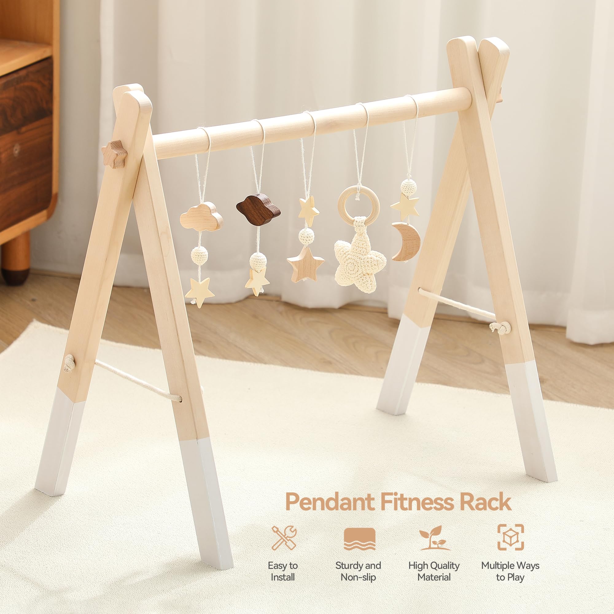 Promise Babe Speelboog baby hout baby gym houten baby speelboog