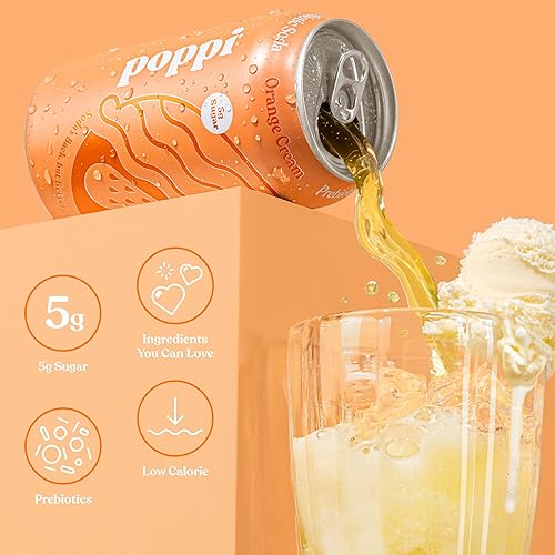 Miniatura 4 de Poppi Bebida Gaseosa Prebiótica con Vinagre de Sidra de Manzana, Agua con Gas y Jugo de Fruta, Paquete Variado Crowd Pleasers, 12 Fl Oz, Paquete de