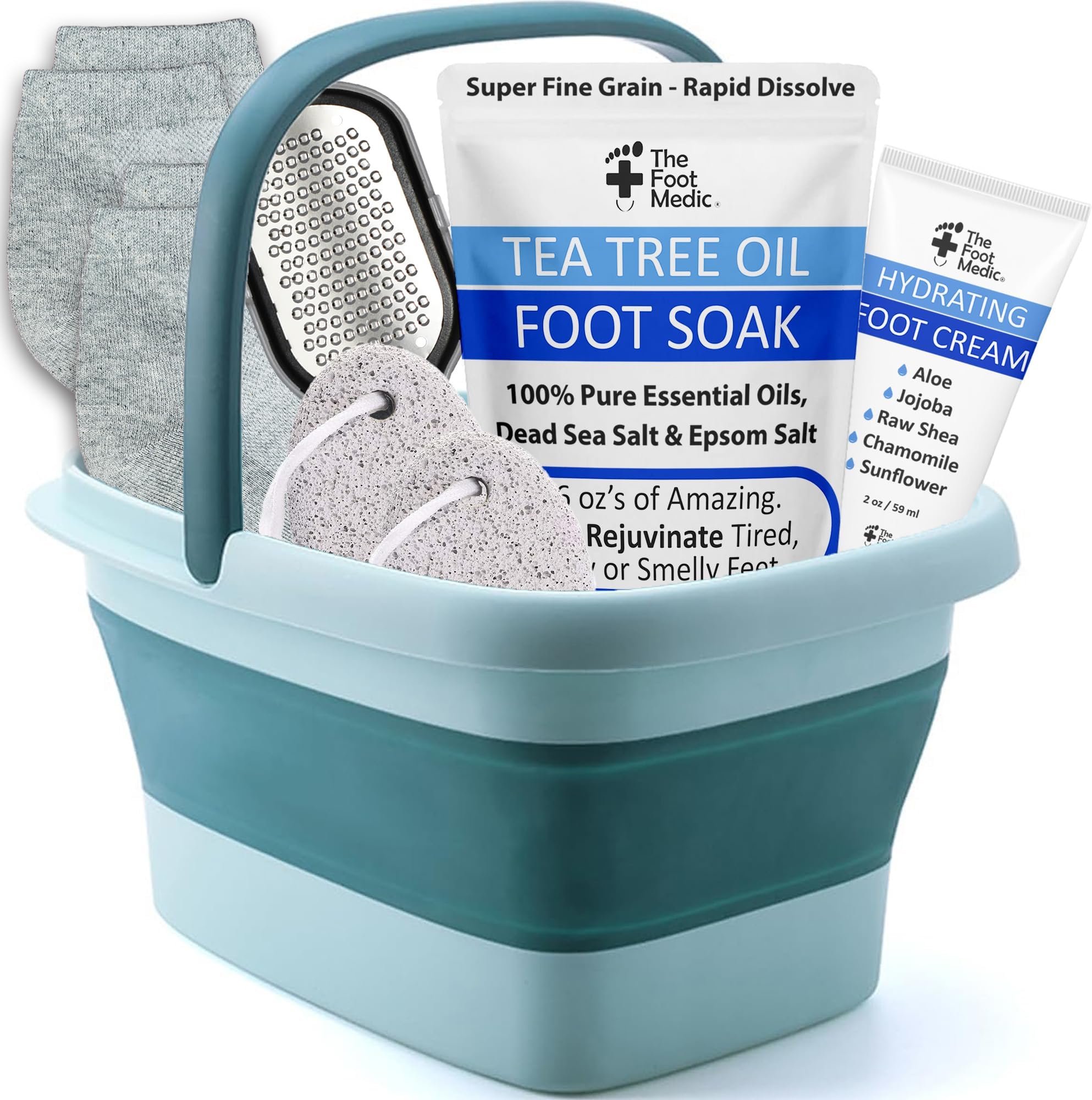 Collapsible Foot Bath Soaking Basin Tub Set Pedicure Foot