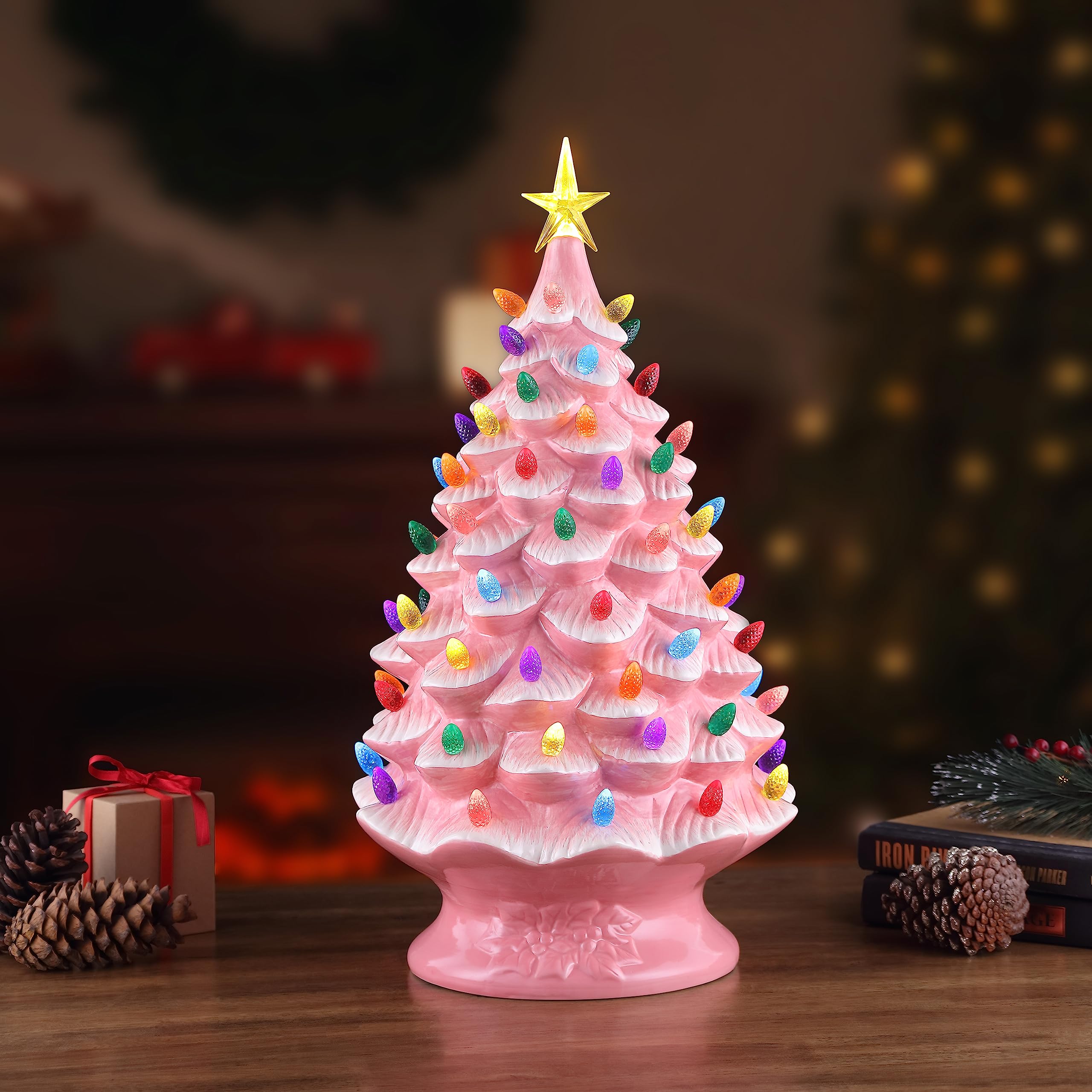 Mr. Christmas Nostalgic Ceramic Christmas Tree with LED Lights
