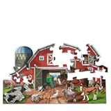 Melissa & Doug Busy Barn Shaped Jumbo Jigsaw Floor Puzzle &lpar;32 pcs&comma; 2 x 3 feet&rpar; - FSC Certified