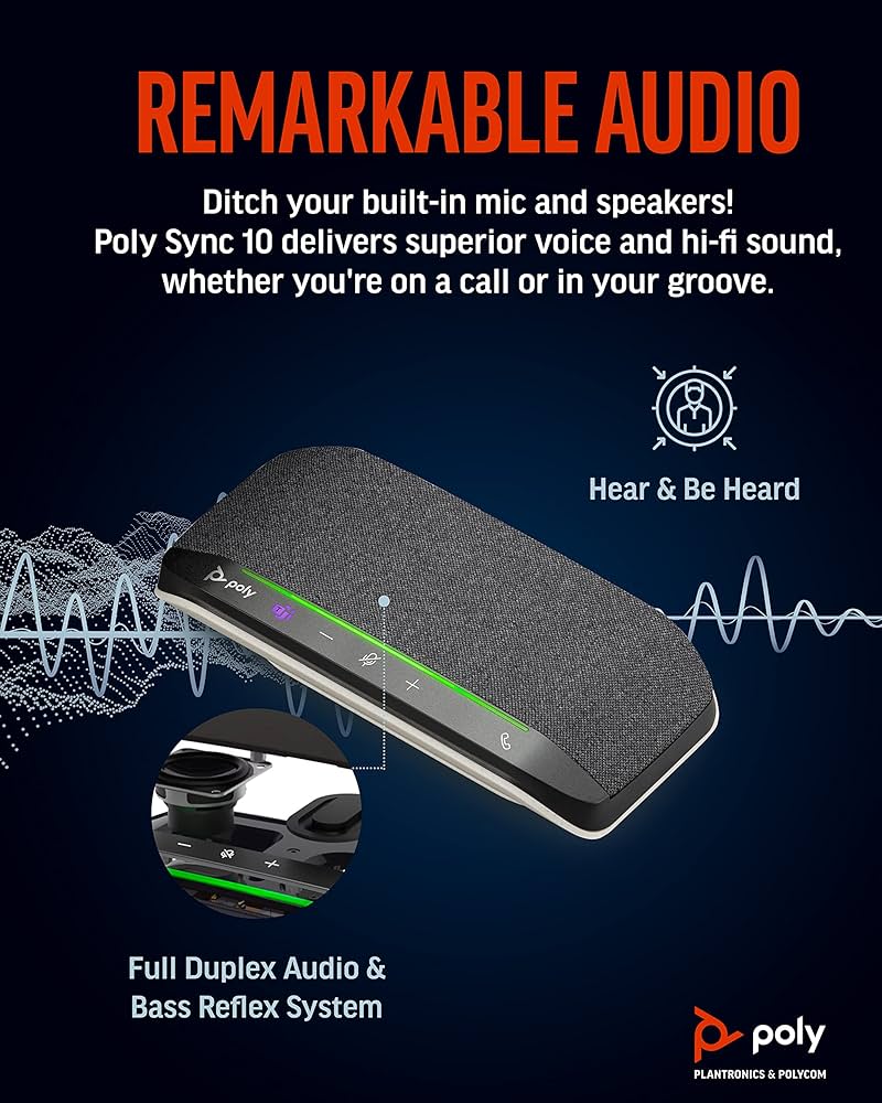 Poly - Poly Sync10 USB個人用スピーカーフォン Poly Sync 10 Speakerphone | Buy Poly Sync 10 219654-01 HP