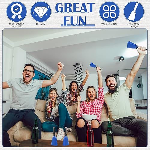 Miniatura 5 de Pelopy 12 campanas de vaca grandes de 9 pulgadas con mango para eventos deportivos, cencerros de percusión de mano, campanas de campana de animación