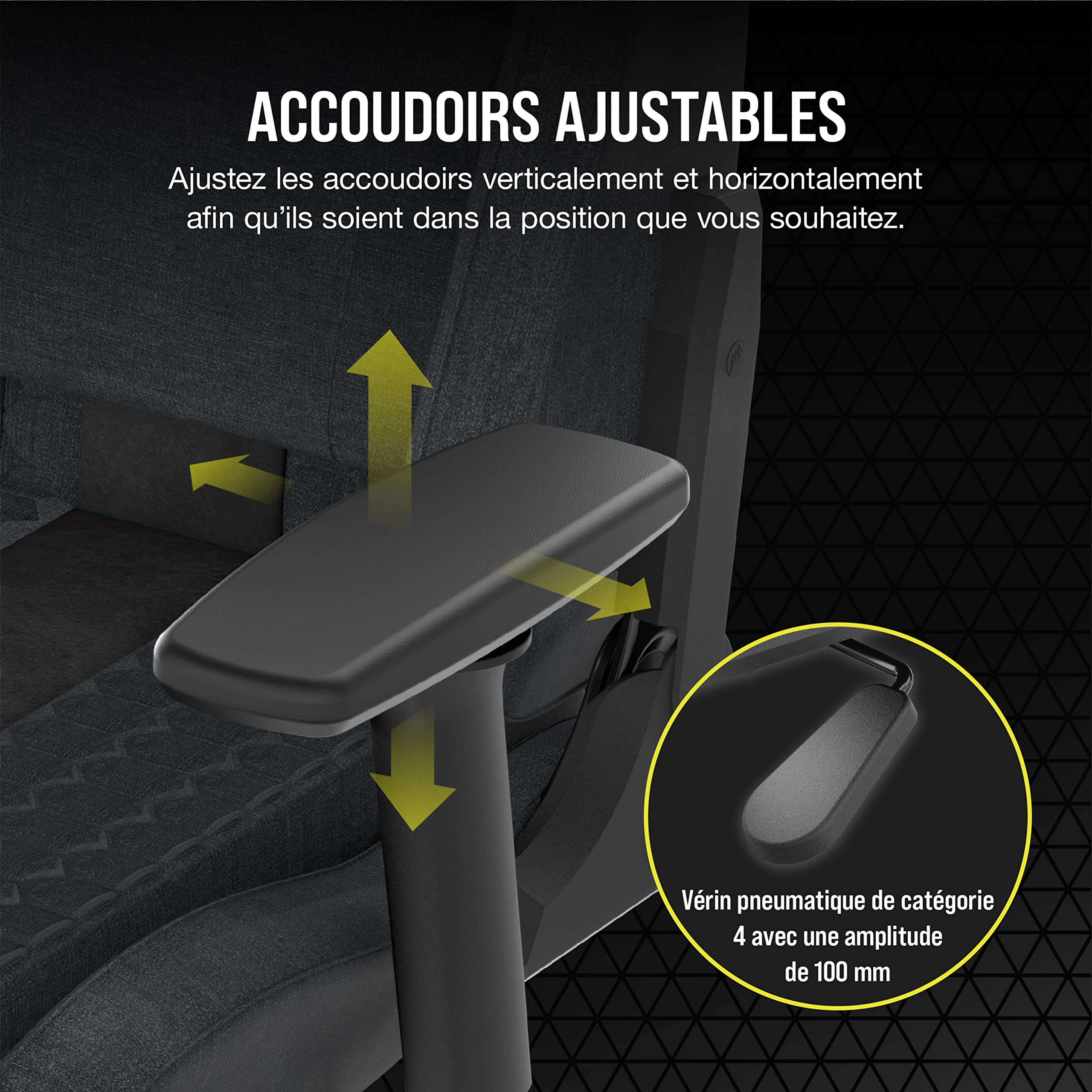 Corsair TC100 Relaxed Fauteuil Gaming – Gris et Noir | Tissu, Design Inspiré des Sports Automobiles, Coussin Lombaire, Coussin Repose-nuque Détachable en Mousse à Mémoire de Forme