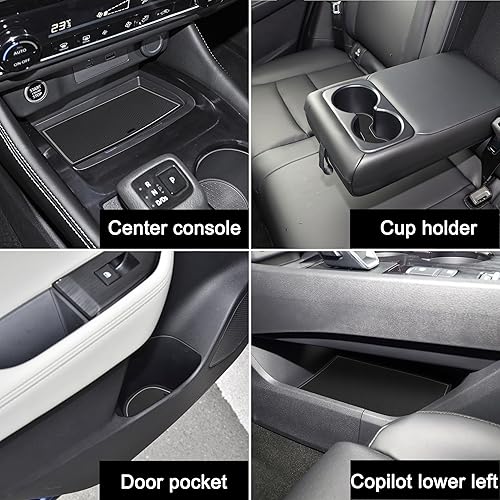 Miniatura 10 de SENSHINE Revestimientos personalizados para accesorios Nissan Rogue 2021 2022 2023 2024, portavasos, inserto de consola central, bolsillo de puerta,