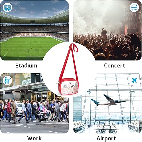 Miniatura 6 de KETIEE Bolso cruzado transparente, aprobado para estadios, para conciertos, eventos deportivos, festivales