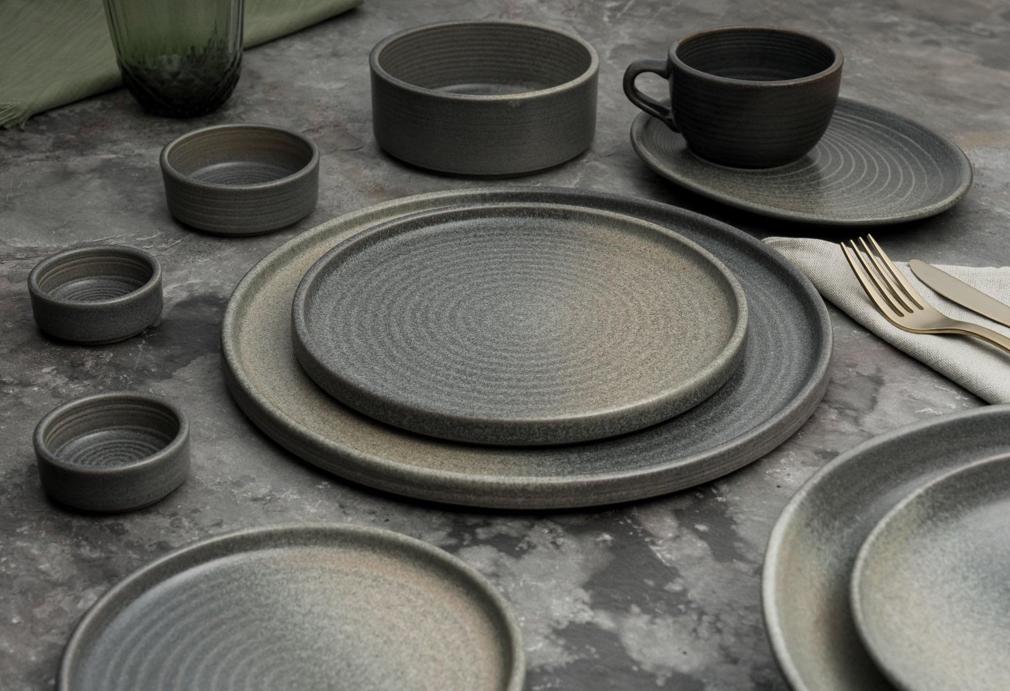 Bonna Platos de cena - Hornfels - Porcelana - 28 cm - juego de 6