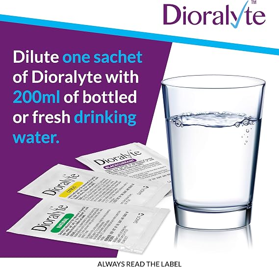 Dioralyte Natural - Fast and Effective Supplement Treatment for Reducing Dehydration and Replacing Electrolytes (mineral salts) of Lost Body Water and Salts- Natural - 6 Sachets