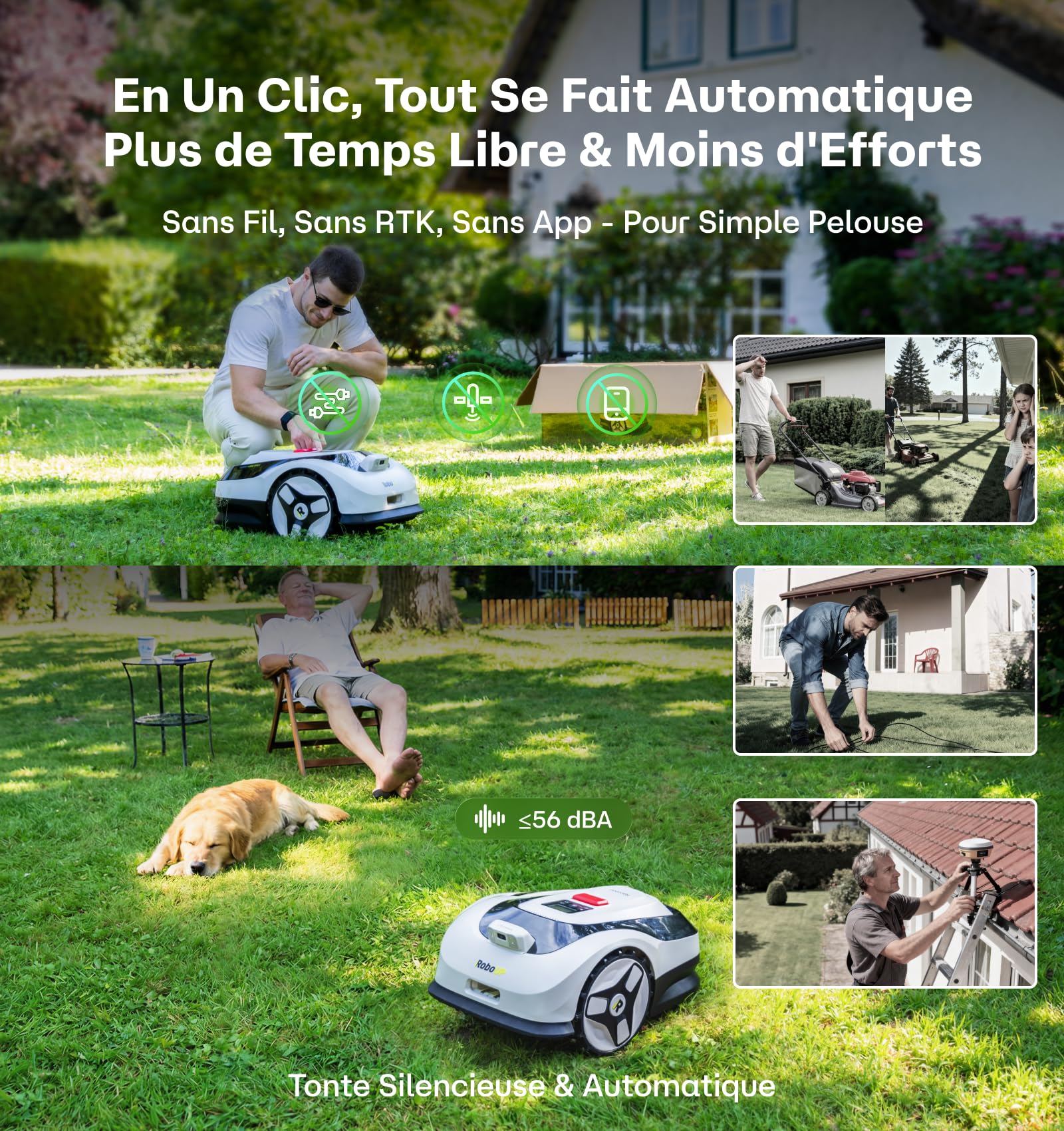RoboUP Raccoon 2 SE Robot Tondeuse-600m² — vue 3