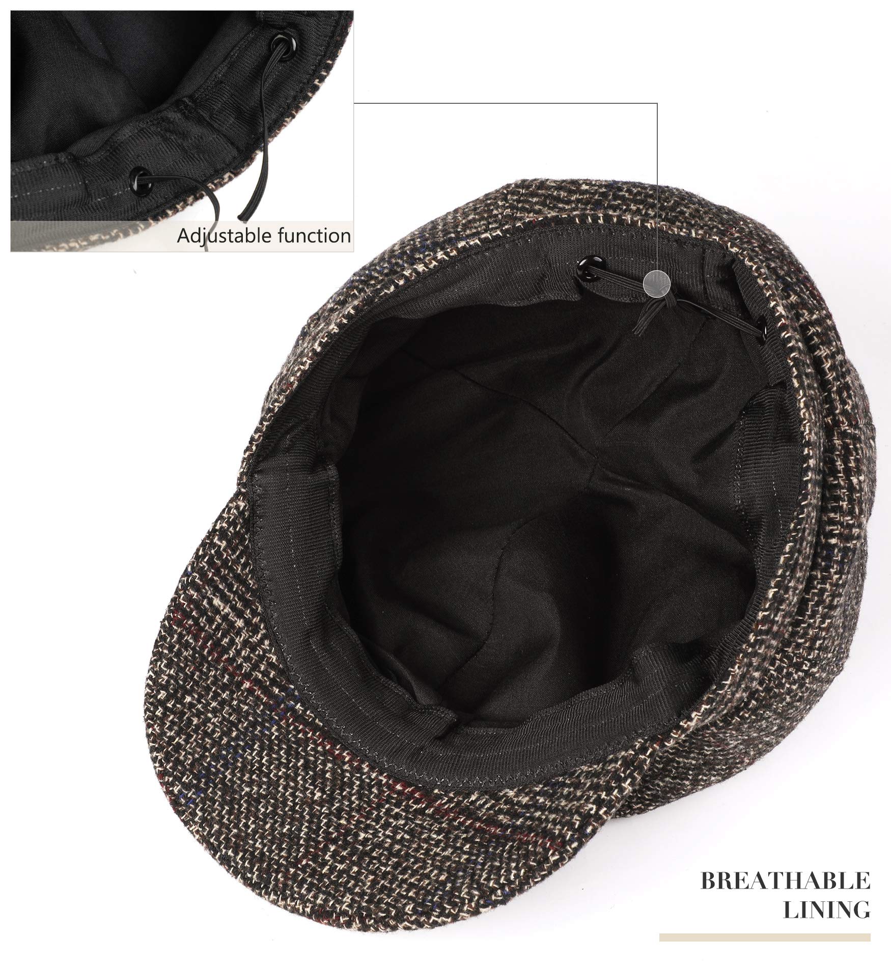 Superora Boinas Mujer Francesa Vintage Sombreros de Mujer Fiesta Invierno Clásico Gorro Caliente Beret Francés Beanie Cozy Enrejado