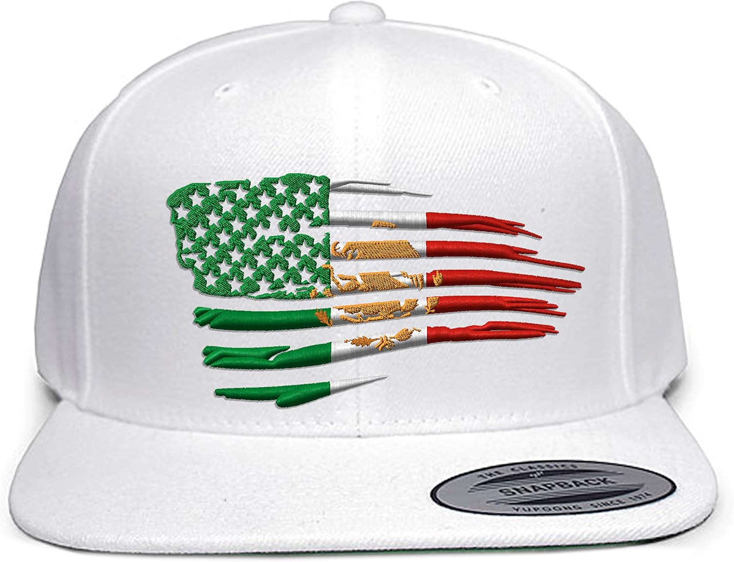 Mexican American Flag Combination HAT 6089 Snapback. US Mexico Flag Combo HAT