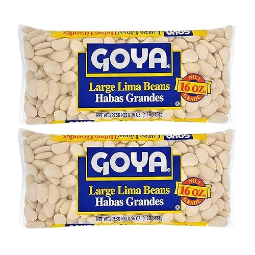Frijoles Lima grandes de Goya, habas de mantequilla, frijoles secos enteros, frijoles gigantes, ricos en fibra, nutritivos y versátiles, bolsa de 16