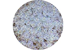200 Pack Clear AB 10mm Acrylic Bubble Beads for DIY Jewelry Making