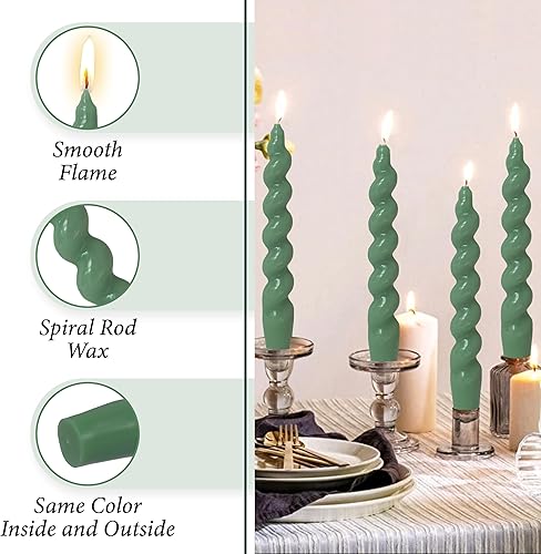 Miniatura 9 de Vela cónica en espiral de 7.5 pulgadas, sin vela, para el día de San Valentín, velas largas sin goteo, velas largas hechas a mano para decoración de