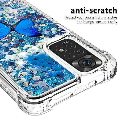 Miniatura 3 de Funda para Redmi Note 11S, funda para Redmi Note 11 4G, efecto arenas movedizas con cristal brillante TPU parachoques con cuatro esquinas contra