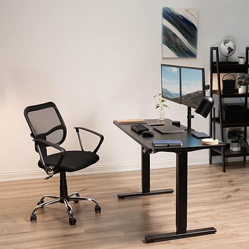 Miniatura 8 de VIVO DESK-KIT-W06D - Escritorio eléctrico de altura ajustable para trabajo de pie, 60 x 24pulgadas, cubierta sólida de una pieza color nogal oscuro