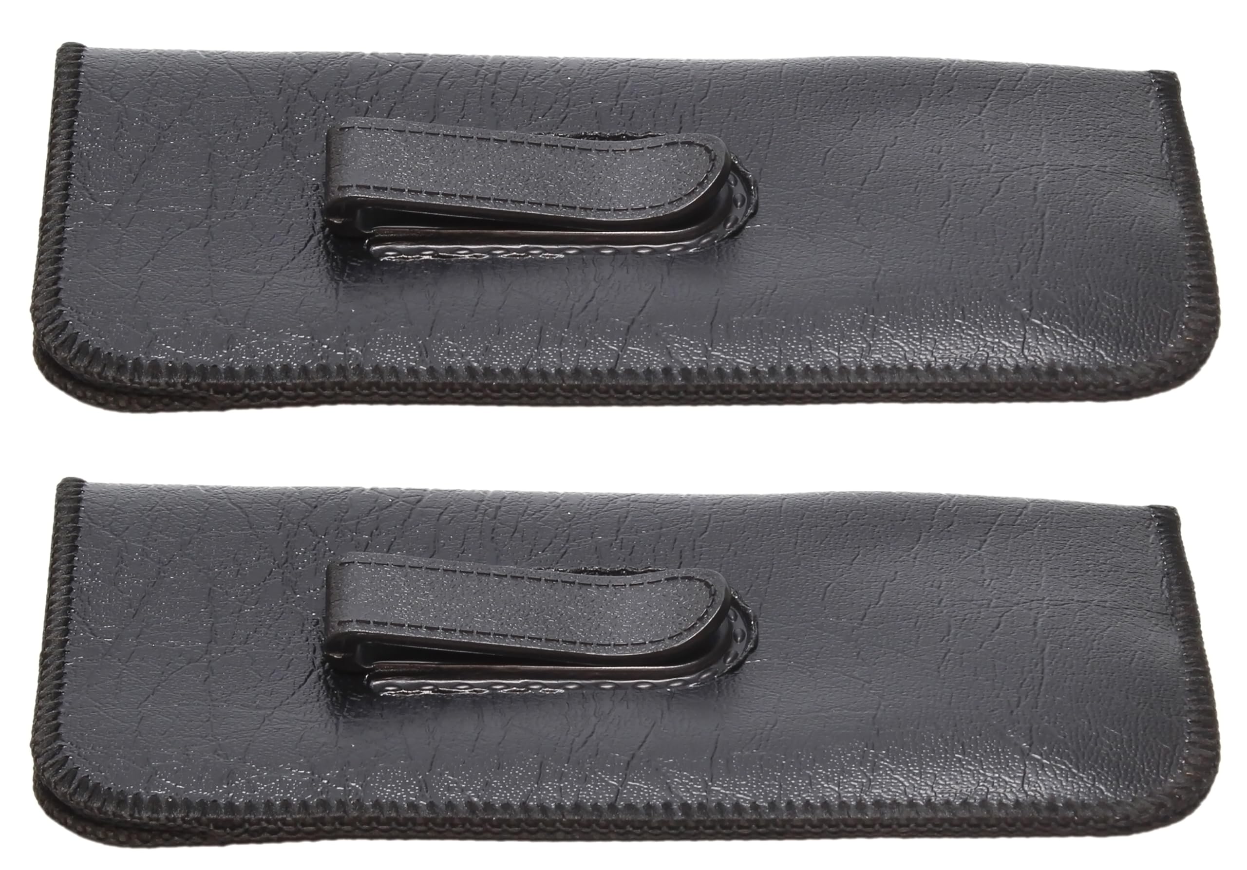 Calabria S-41 Soft Slim Slip In Eyeglass Case w/Pocket Belt Clip PU Leather Mens Womens Glasses Holder Pouch Sleeve Storage