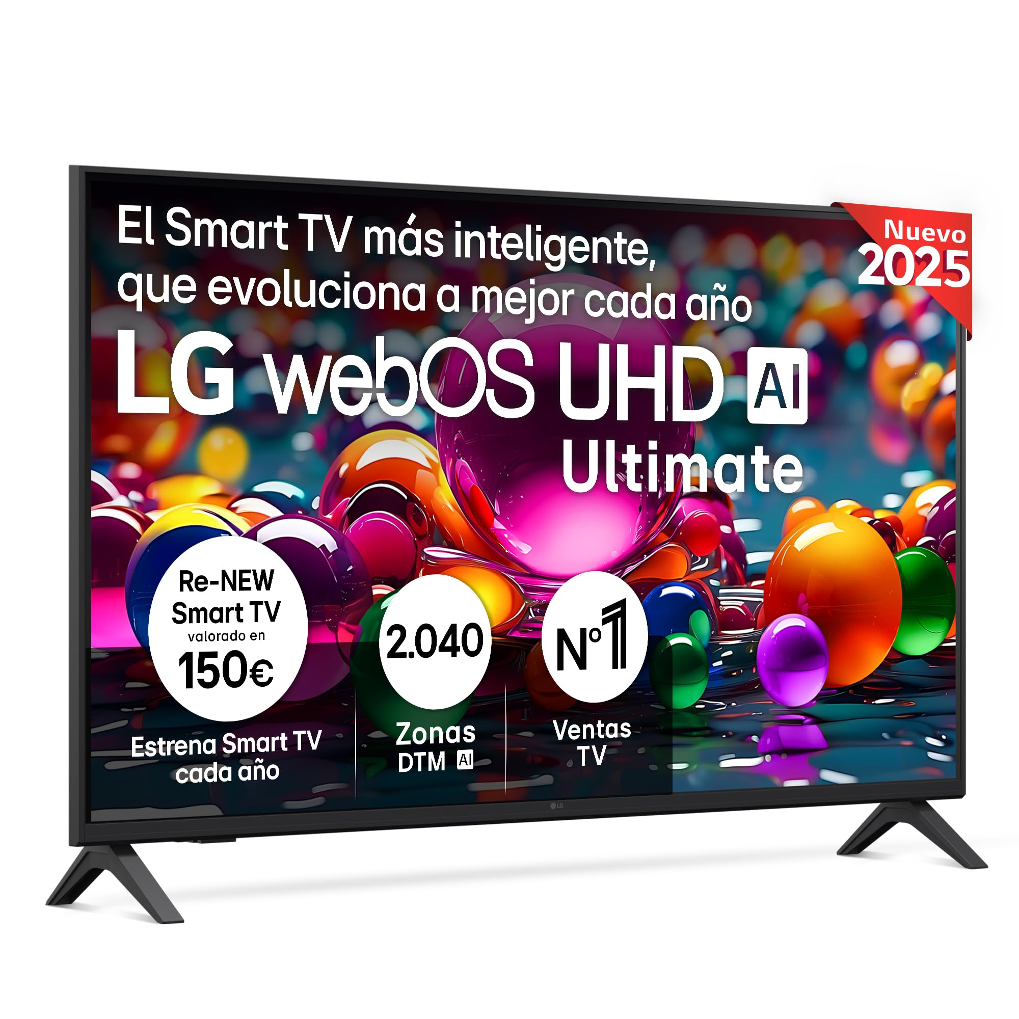 LG 43UA73006LA - TV 43", UHD 4K, WebOS 25, Ultimate IA, HDR10 Pro, Super Upscaling, Dolby Digital Plus, Google Assistant, Negro